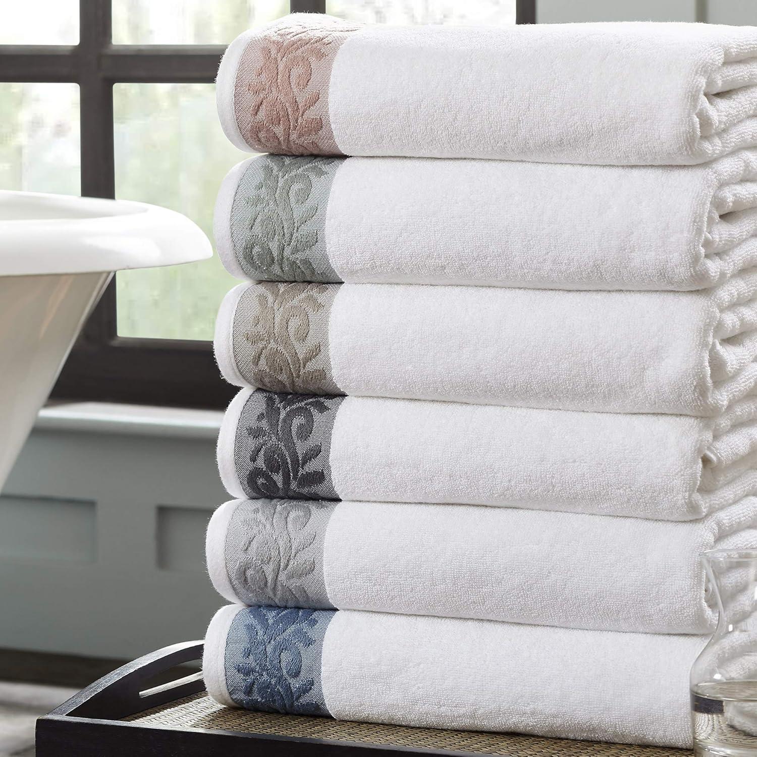 Modern Threads 600 GSM 6-Piece Towel Set with Filgree Jacquard Border