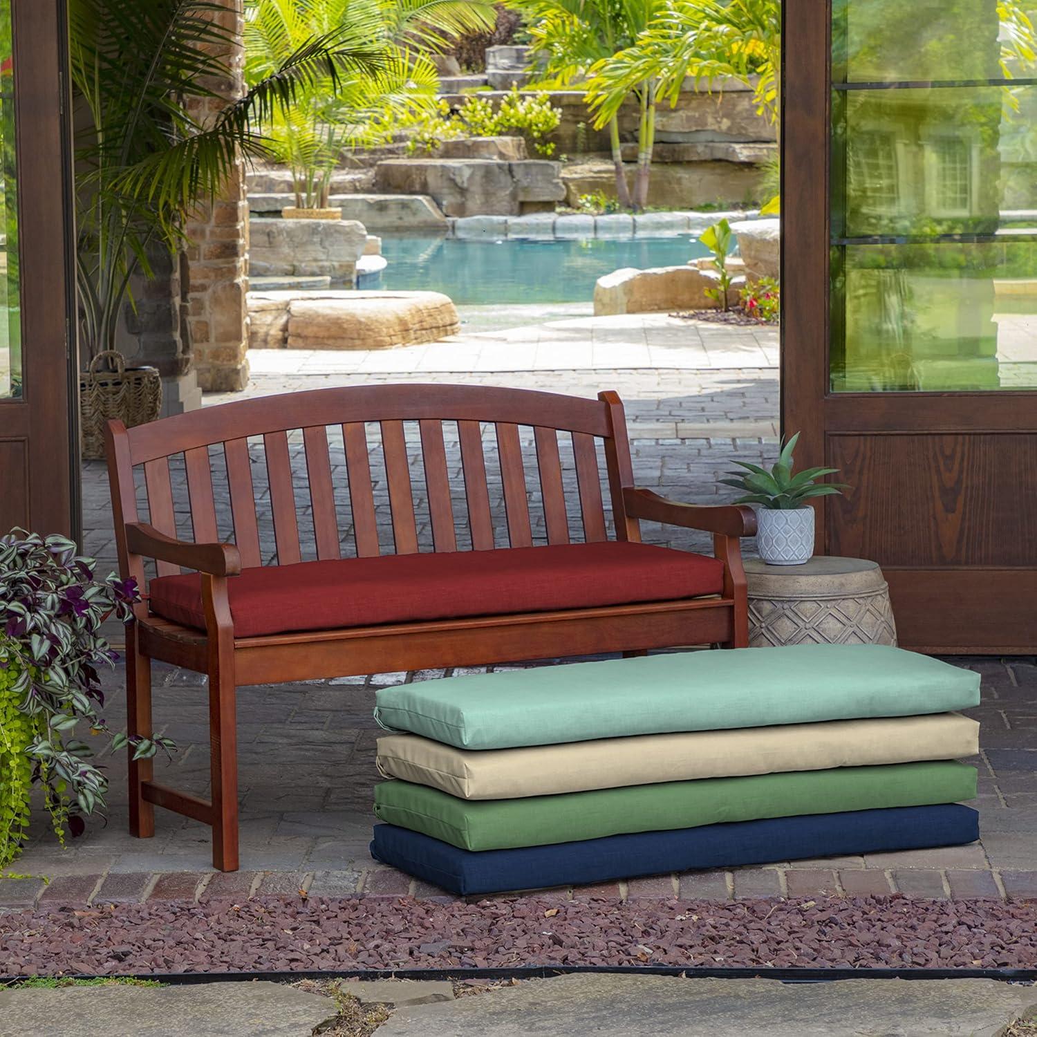 Outdoor bench cushion is 46"L x 17" W x 3''T