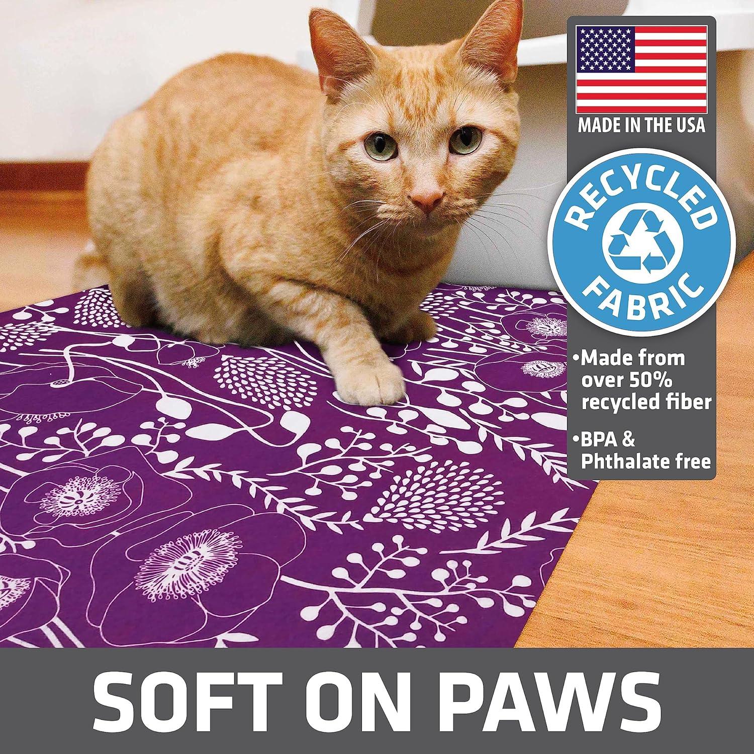 Cat Litter Mat for Litter Box, Protective & Decorative - Absorbent, Waterproof, Machine Washable