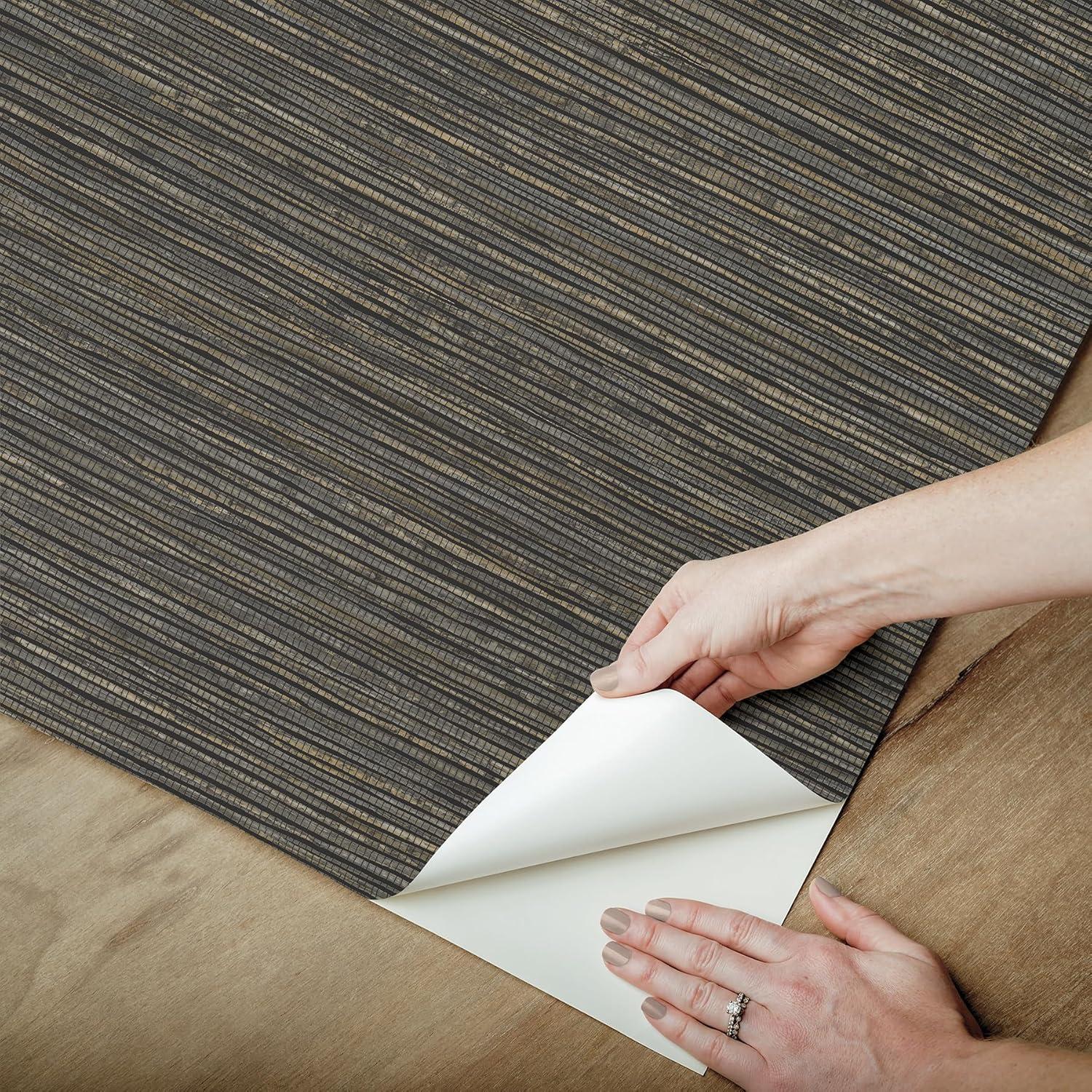 Room Mates Dimensional Grasscloth Peel and Stick Wallpaper
