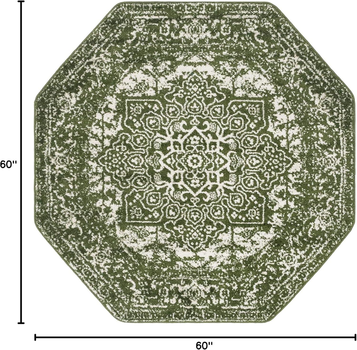 Unique Loom Richmond Collection Area Rug - Medallion (5' 3" Octagon Aqua/Ivory)