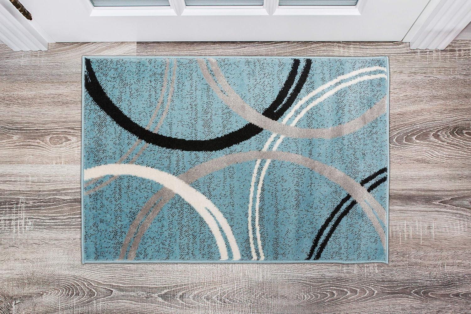 World Rug Gallery Contemporary Abstract Circles Design Area Rug