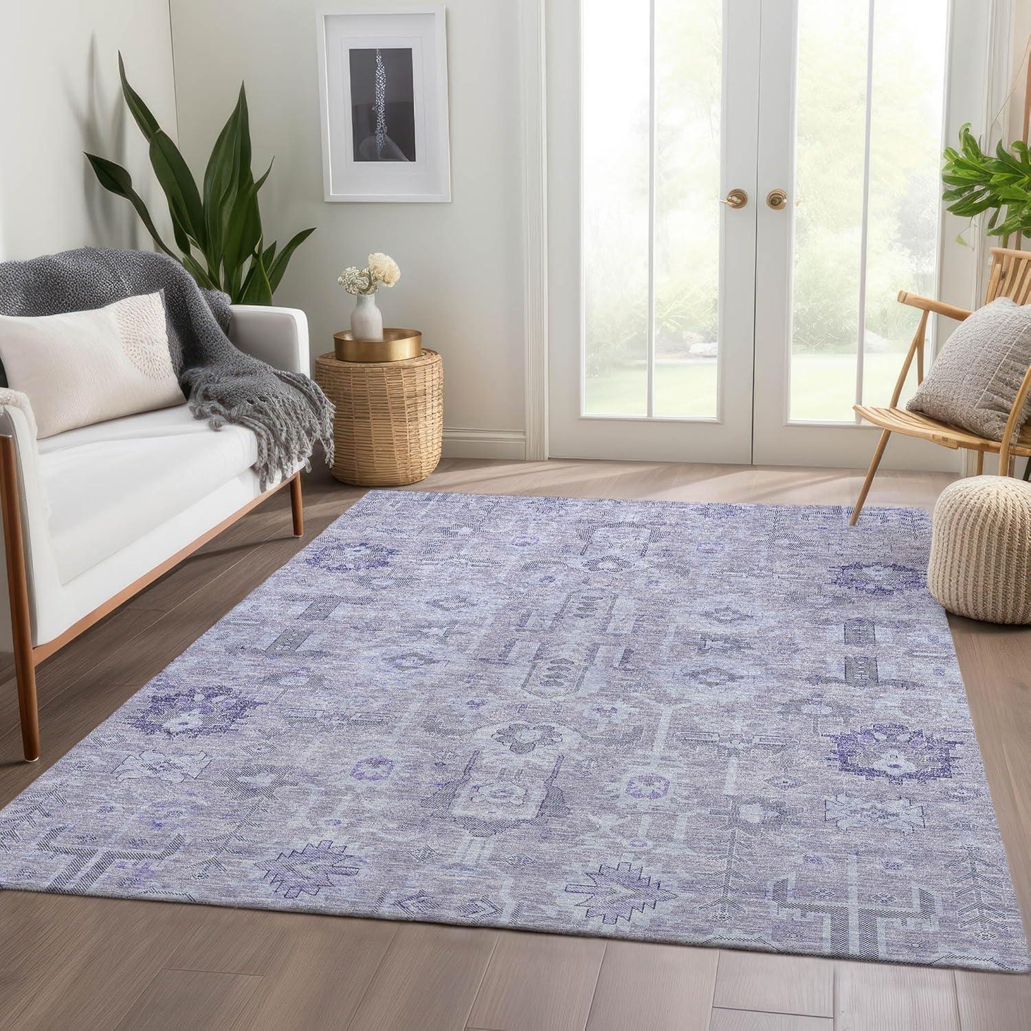 Addison Rugs Chantille ACN697 Lavender 3' x 5' Indoor Outdoor Area Rug, Easy Clean, Machine Washable, Non Shedding, Bedroom, Entry, Living Room, Dining Room, Kitchen, Patio Rug