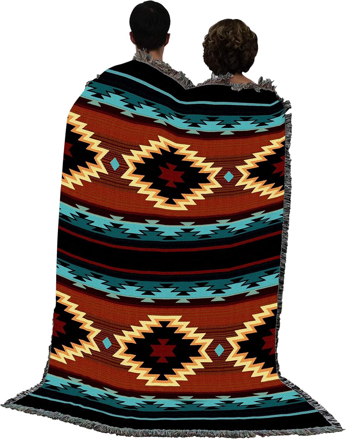 Southwest Geometric Cotton Woven Throw Blanket