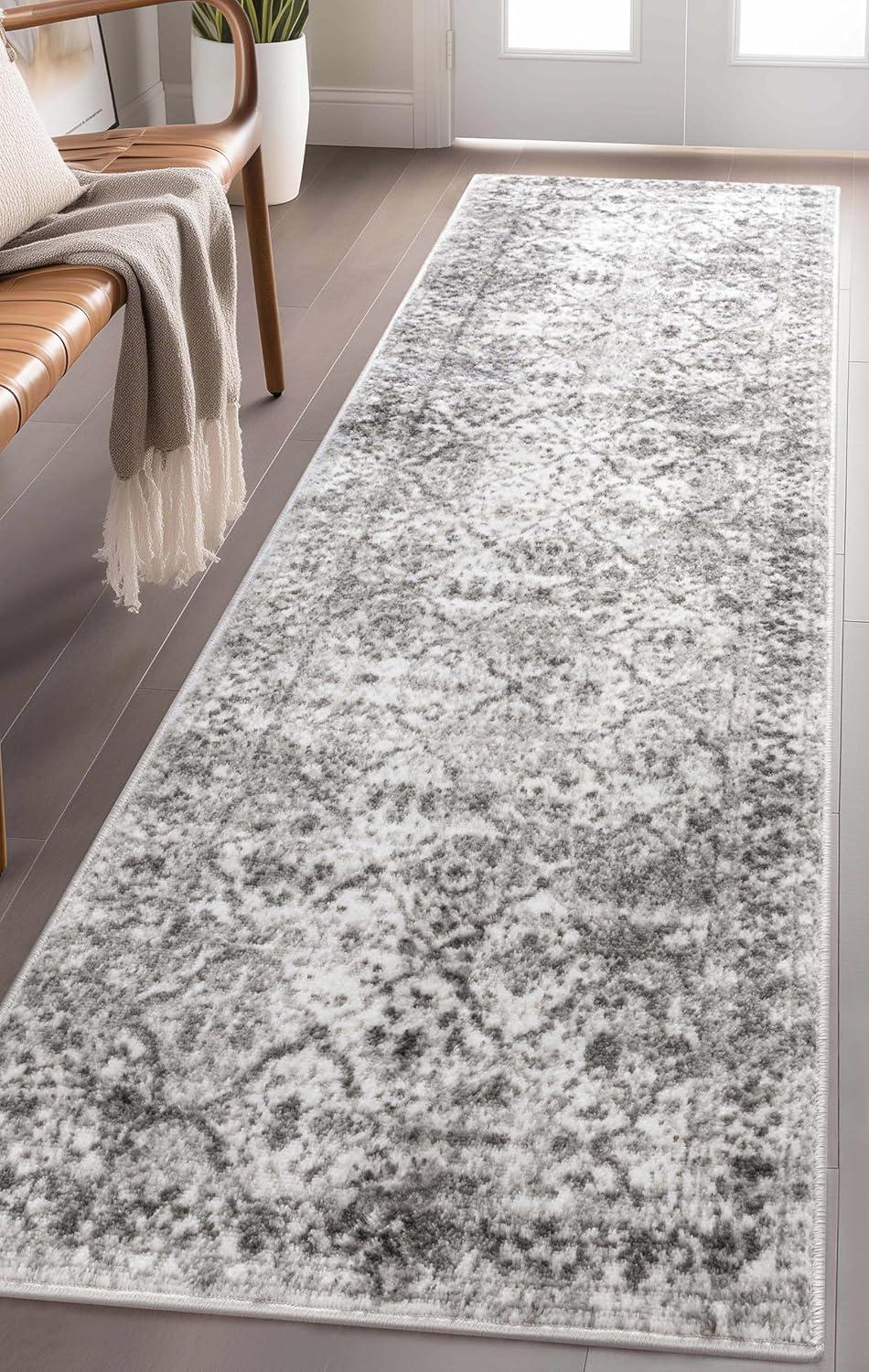 Well Woven Argos Ivory Grey Vintage Oriental Panel Area Rug 8x10 (7'10" x 9'10")