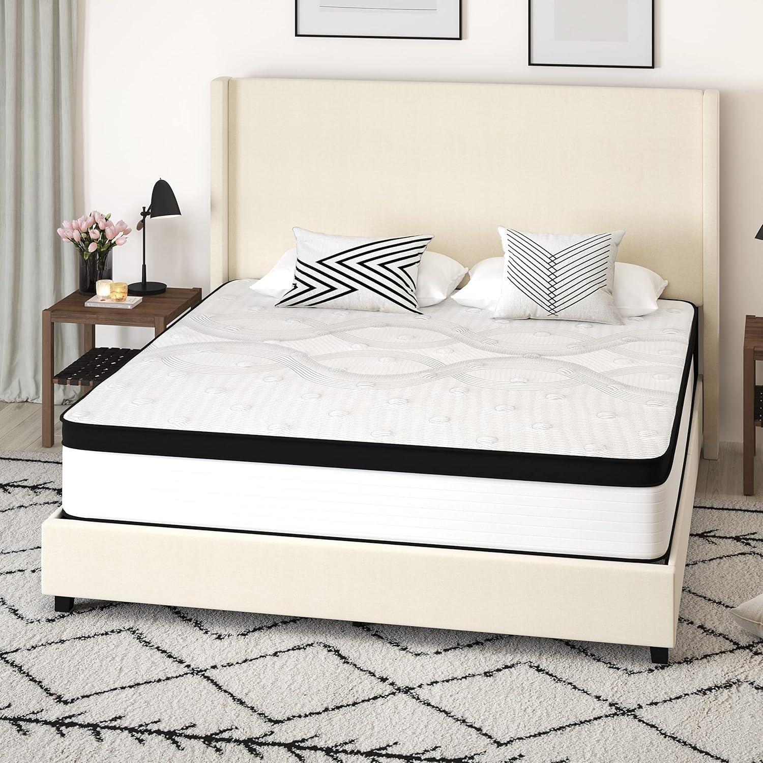 Merrick Lane 12 Inch Extra Firm Hybrid Pocket Spring & CertiPUR-US Certified Foam Mattress in a Box