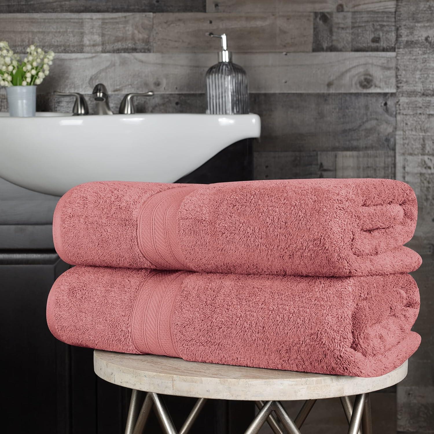 Superior Atlas Cotton Heavyweight 2 Piece Towel Set, Blush