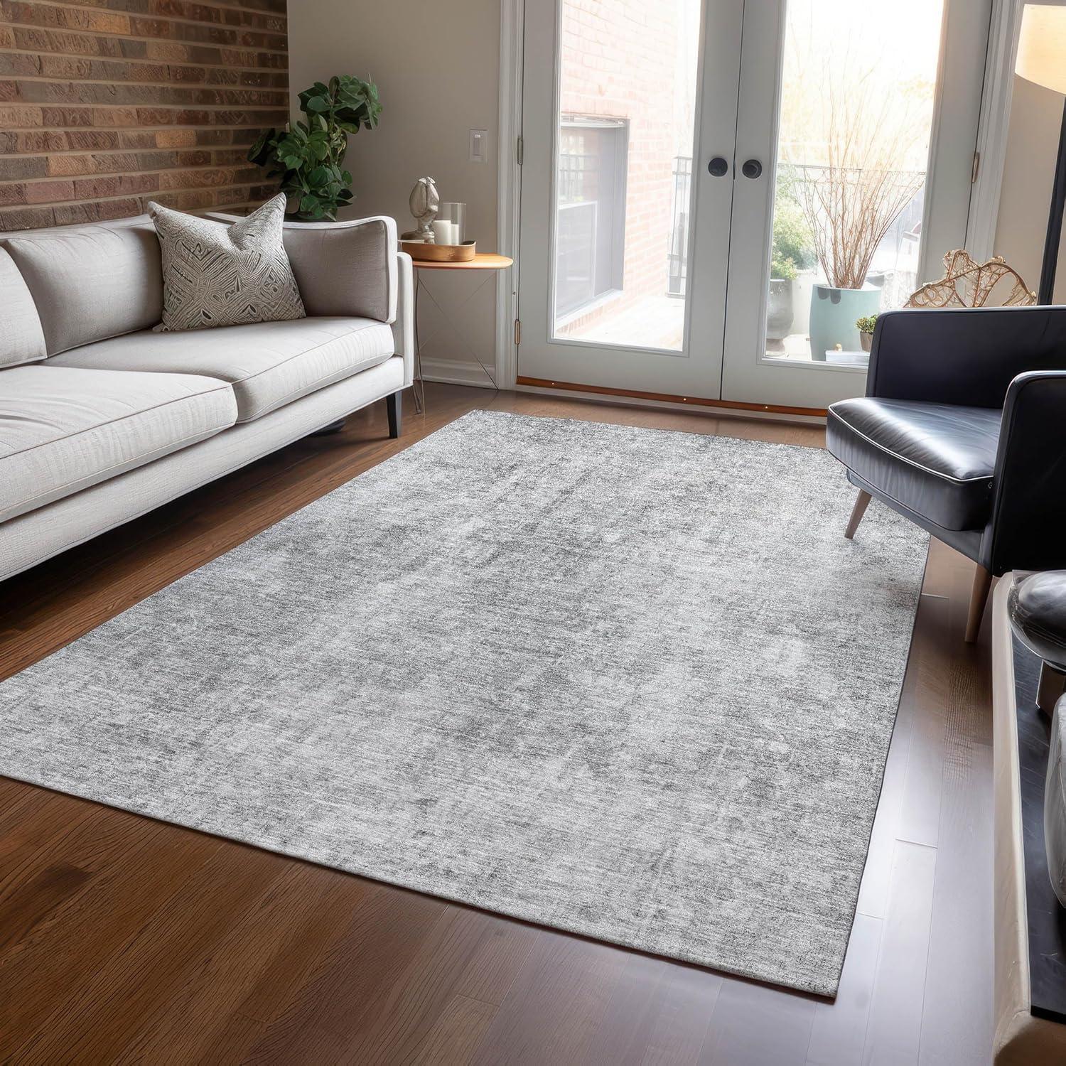 Addison Rugs Chantille ACN656 Gray 3' x 5' Indoor Outdoor Area Rug, Easy Clean, Machine Washable, Non Shedding, Bedroom, Entry, Living Room, Dining Room, Kitchen, Patio Rug