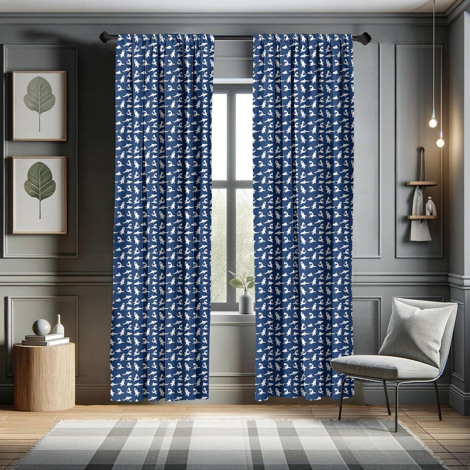 Semi-Sheer Rod Pocket Curtain Panels (Set of 2)