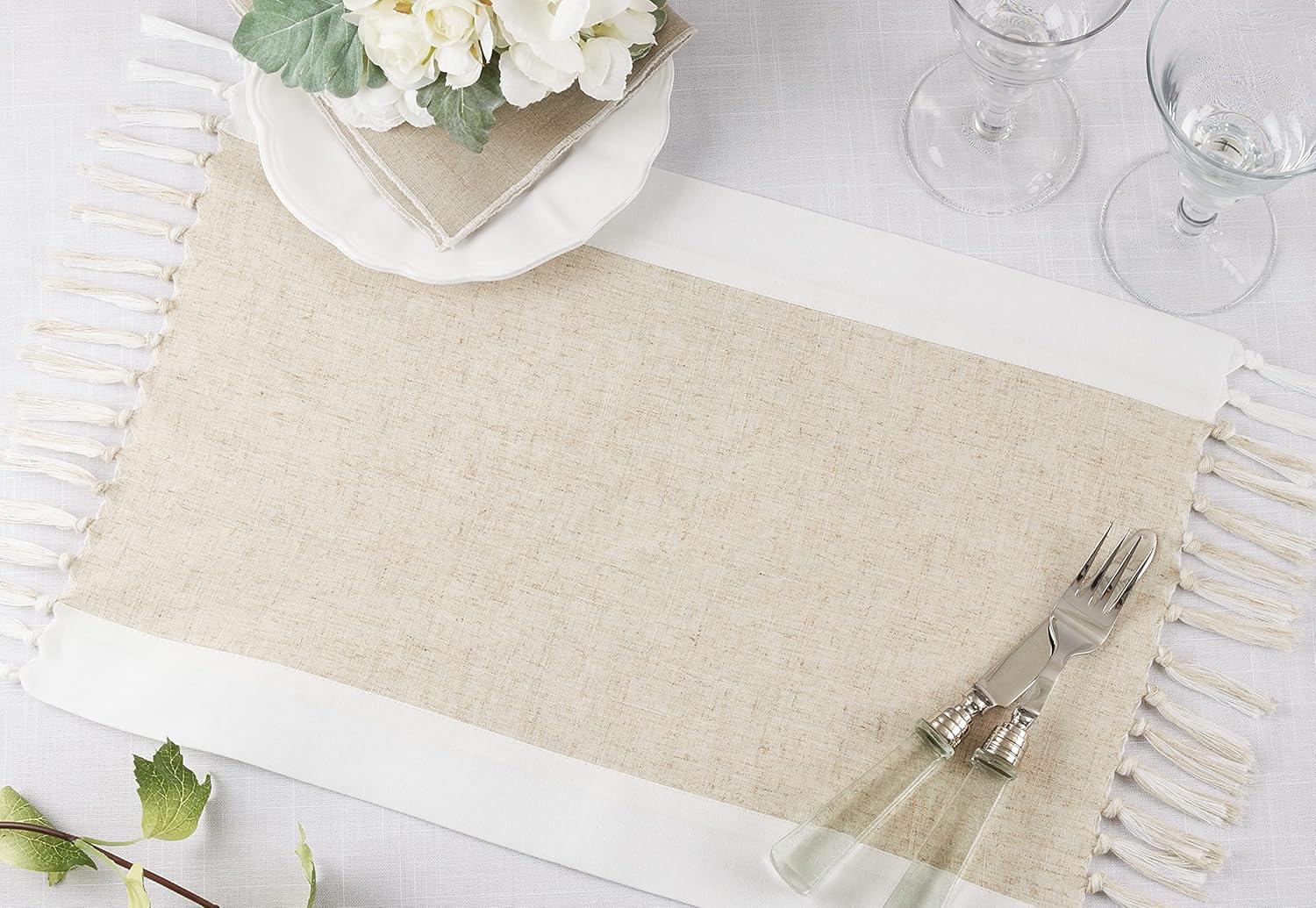 Saro Bridger Collection Polyester No Pattern Rectangle Placemat (Set of 4)