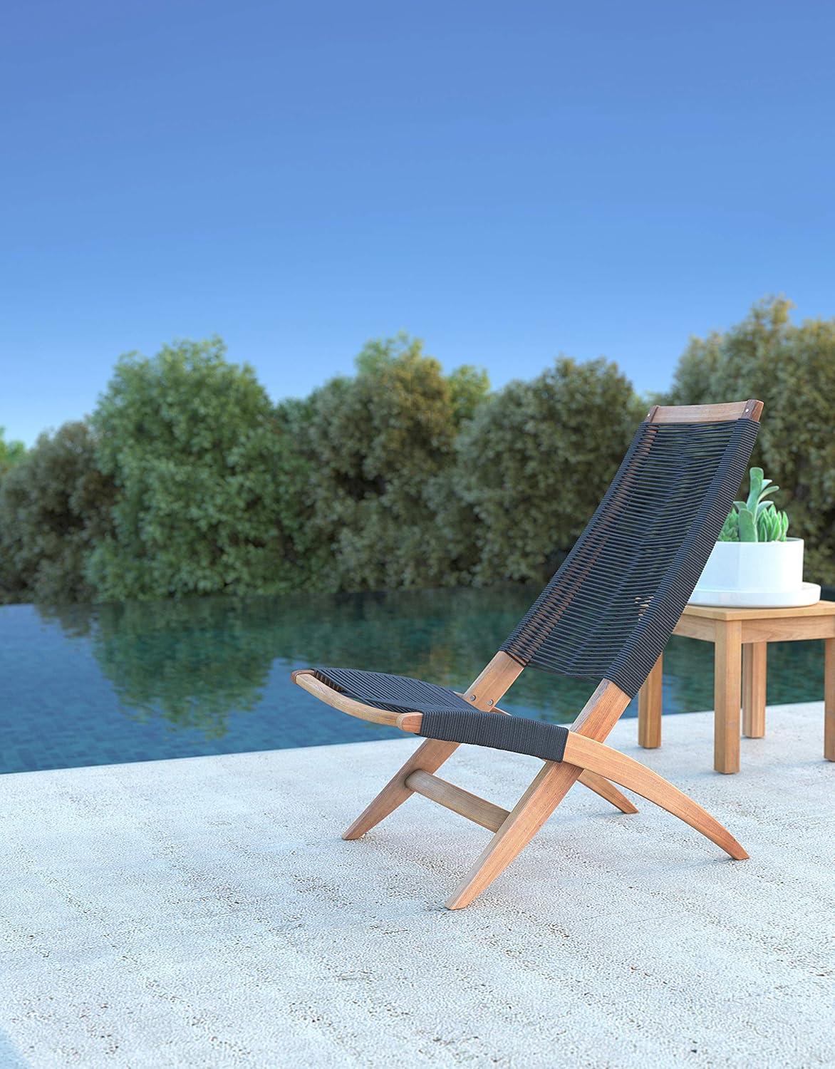 Balkene Home  Lounge Chair Acacia Wood Mid Century Modern Living Room, Bedroom, Lawn, Indoor, Outdoor