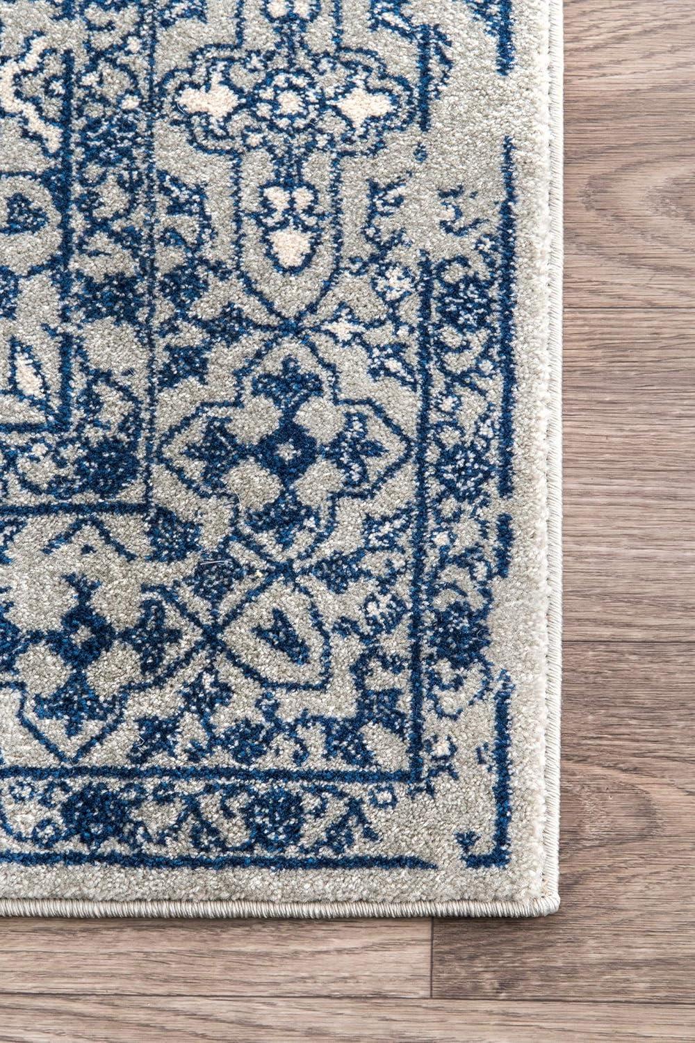 Odell Light Blue Floral Synthetic 5' x 7' Area Rug