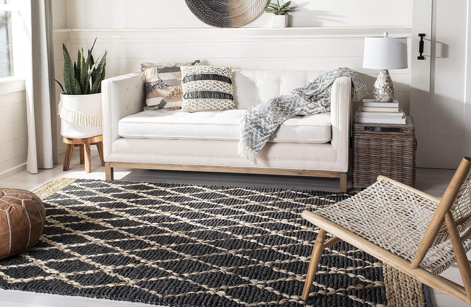 Natural Fiber NF951 Hand Loomed Runner Rug - Charcoal - 2'6"x8' - Safavieh.