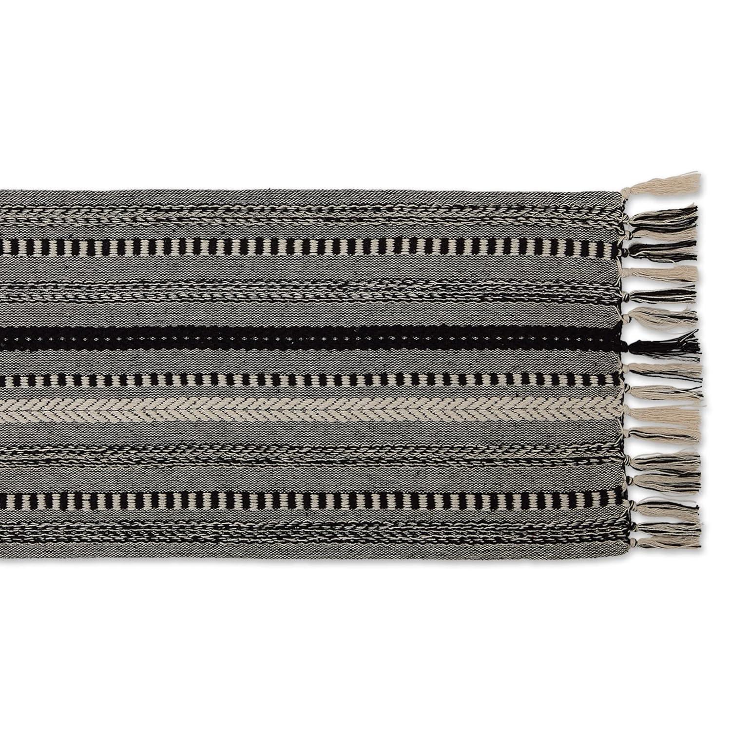 DII Black Braided Stripe Table Runner