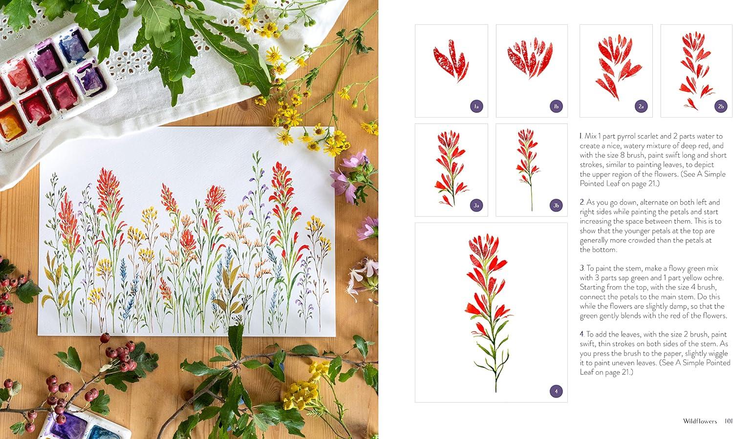 Wildflower Watercolor - by Sushma Hegde (Paperback)