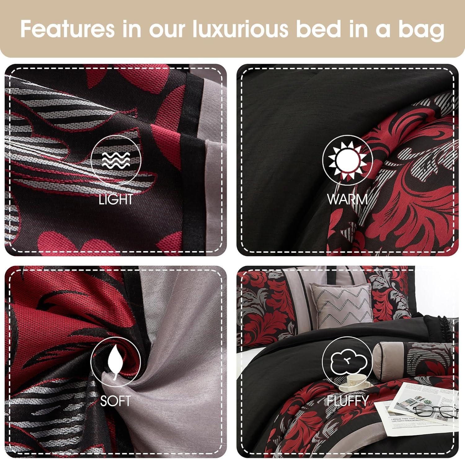 Nanshing America, Inc Pierre 7 Piece Luxury Glam Comforter Set