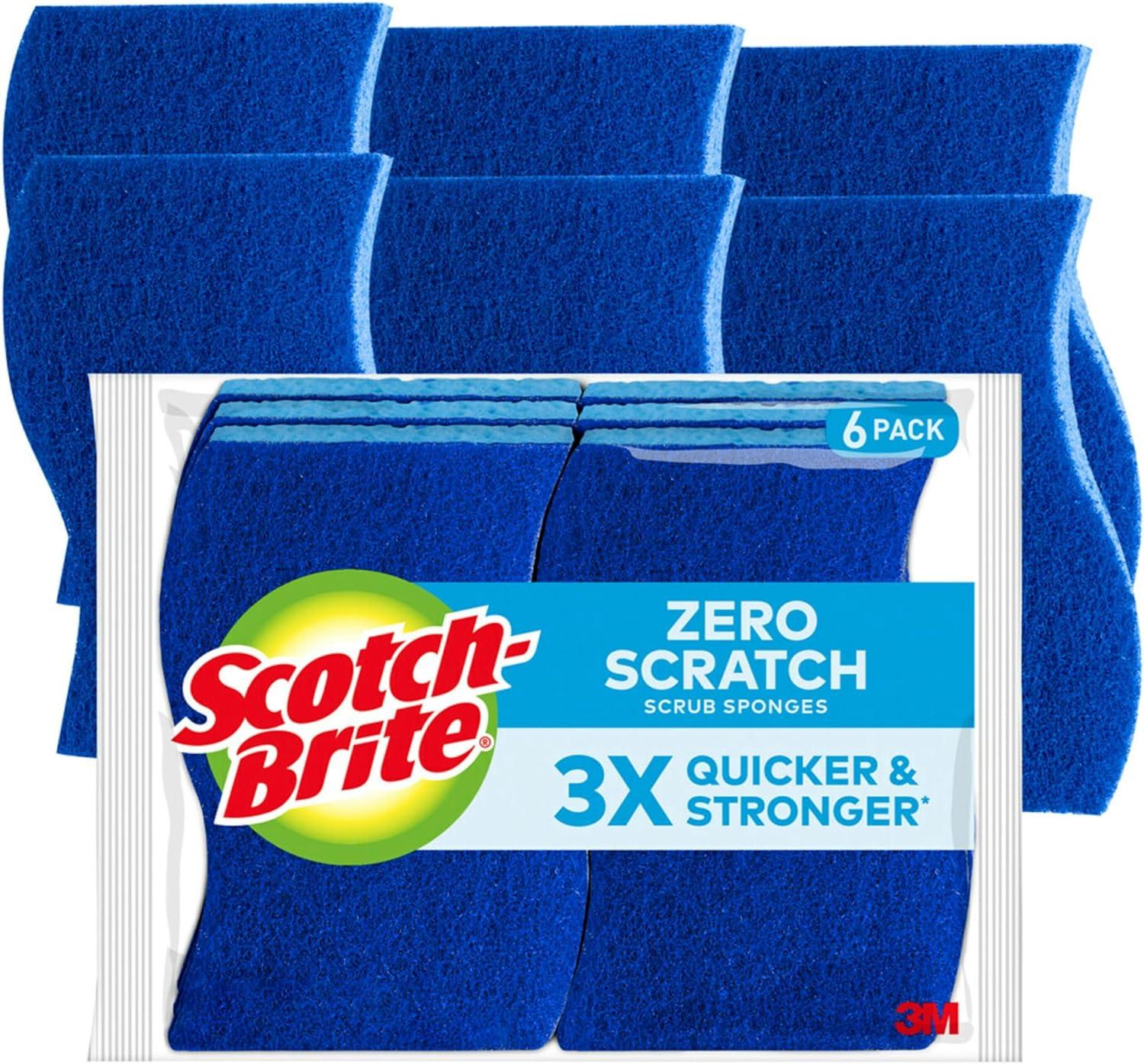 Scotch-Brite Zero Scratch Non-Scratch Scrub Sponges, 6 Scrubbing Sponges