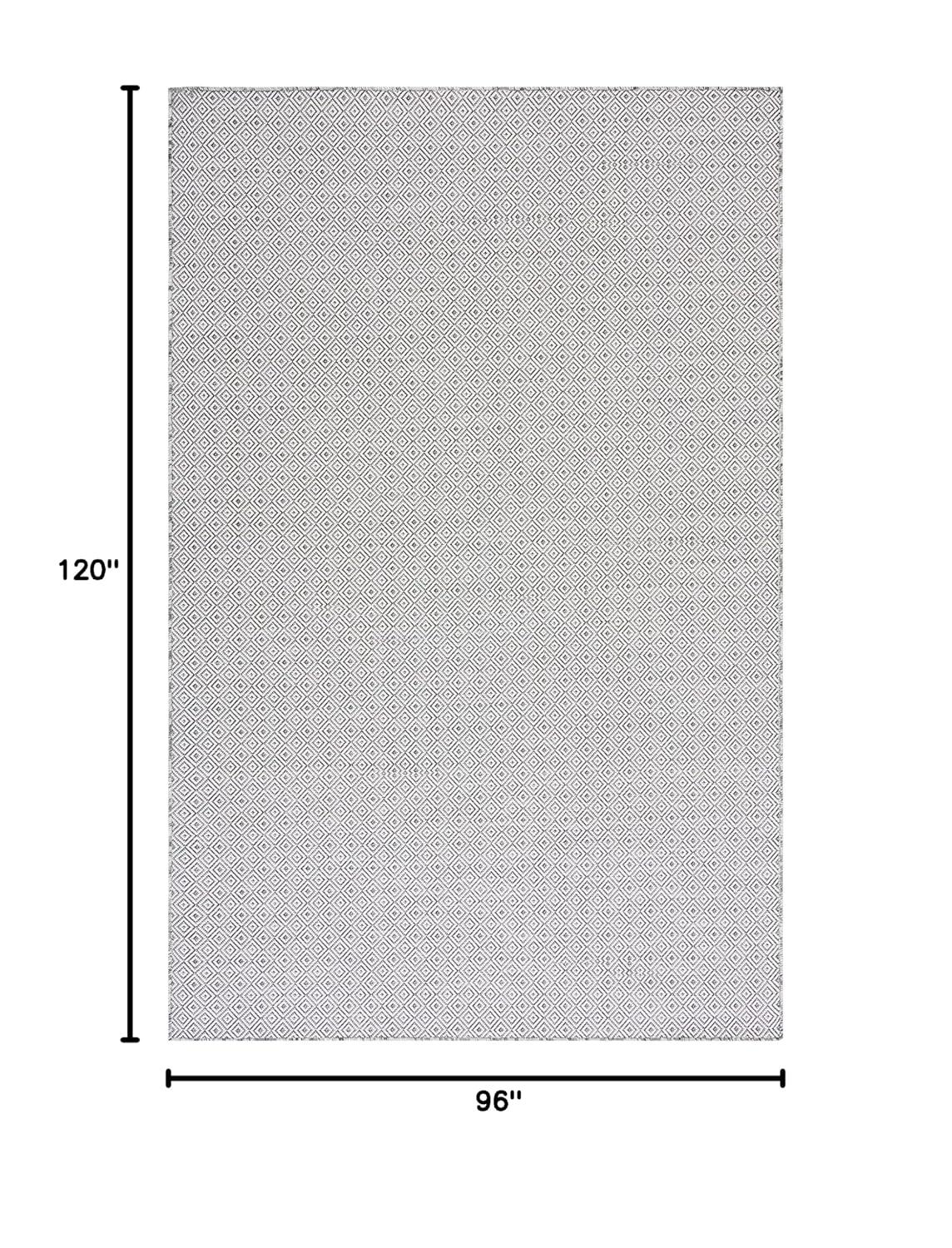 Hampton HTN230 Power Loomed Indoor/Outdoor Area Rug - Ivory/Black - 8'x10' - Safavieh.