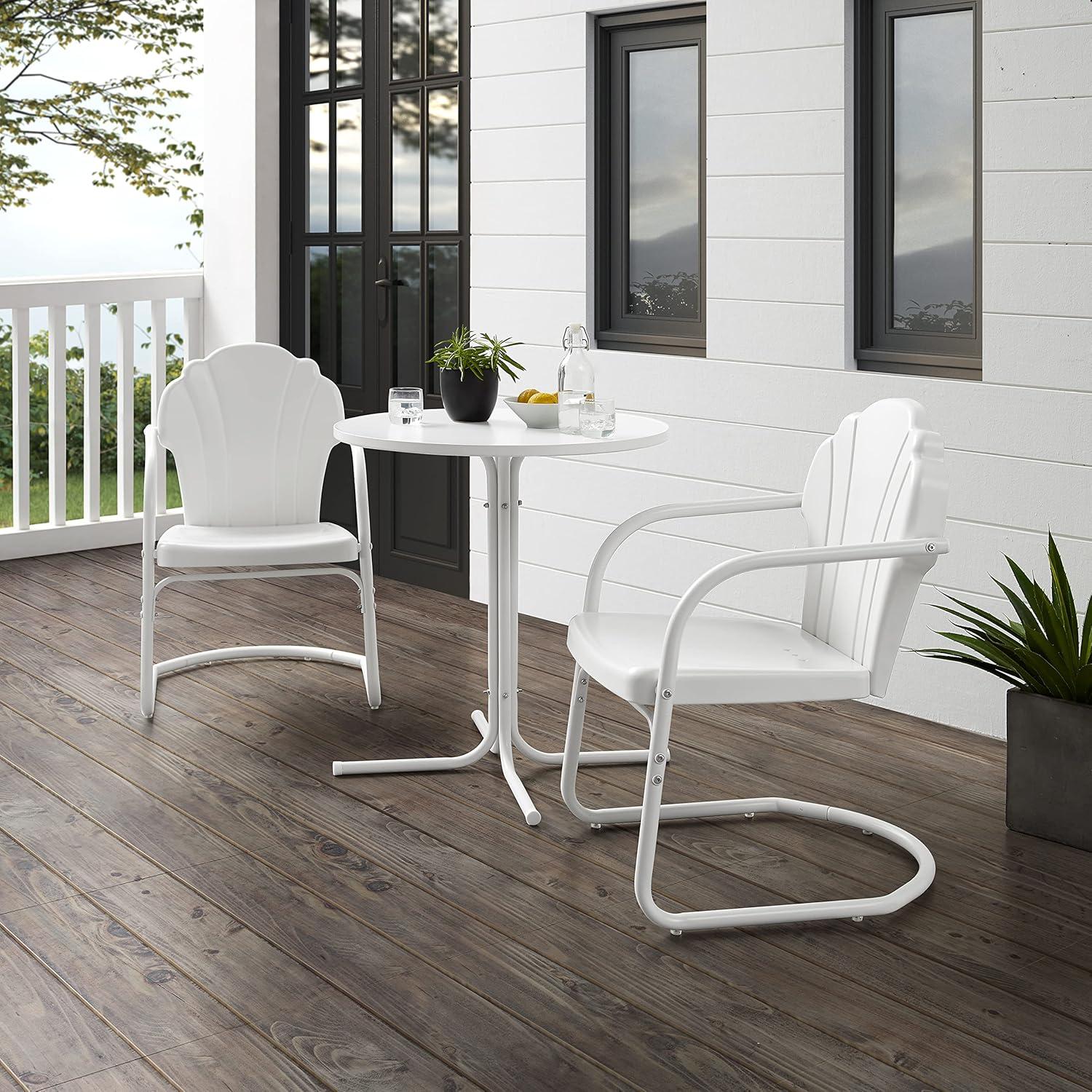 Crosley 3pc Tulip Retro Metal Bistro Set Red