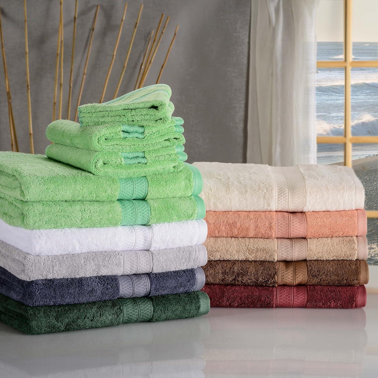 Sand Bamboo Cotton Blend 8-Piece Towel Set