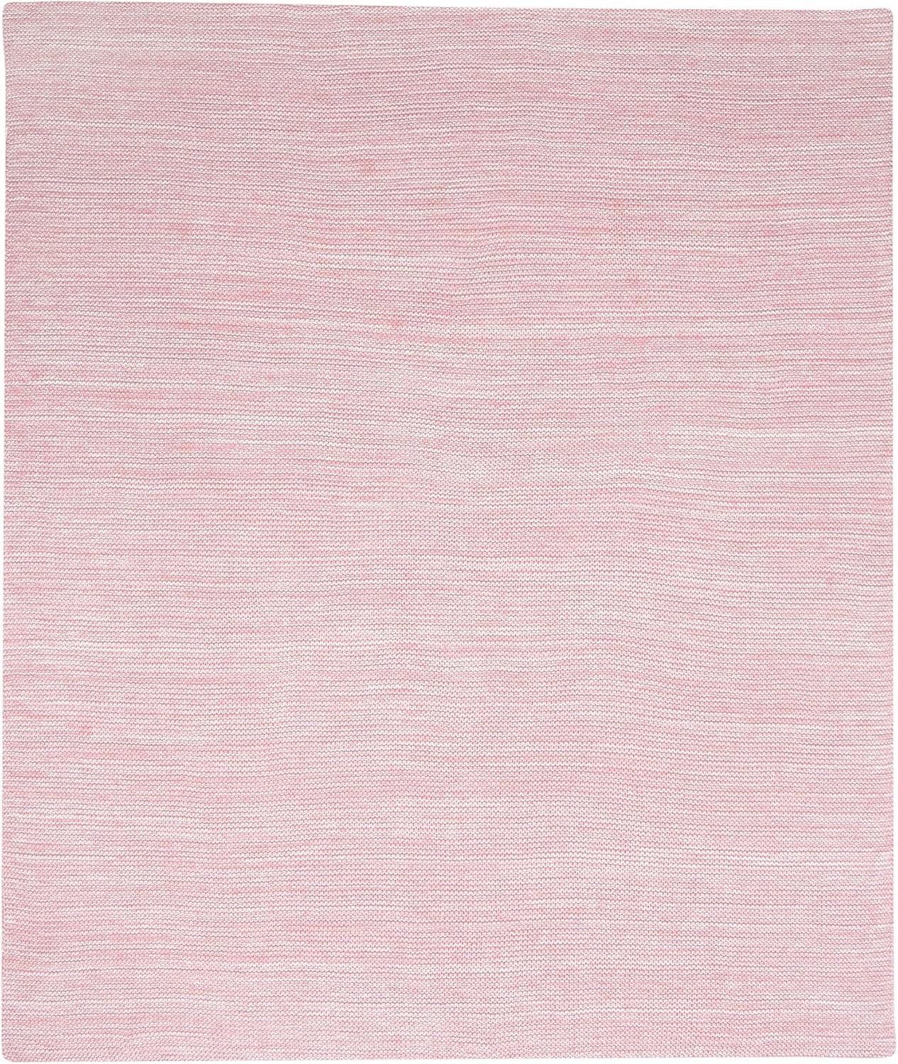 Lambs & Ivy Signature Pink/White 100% Cotton Marl Textured Knit Baby Blanket