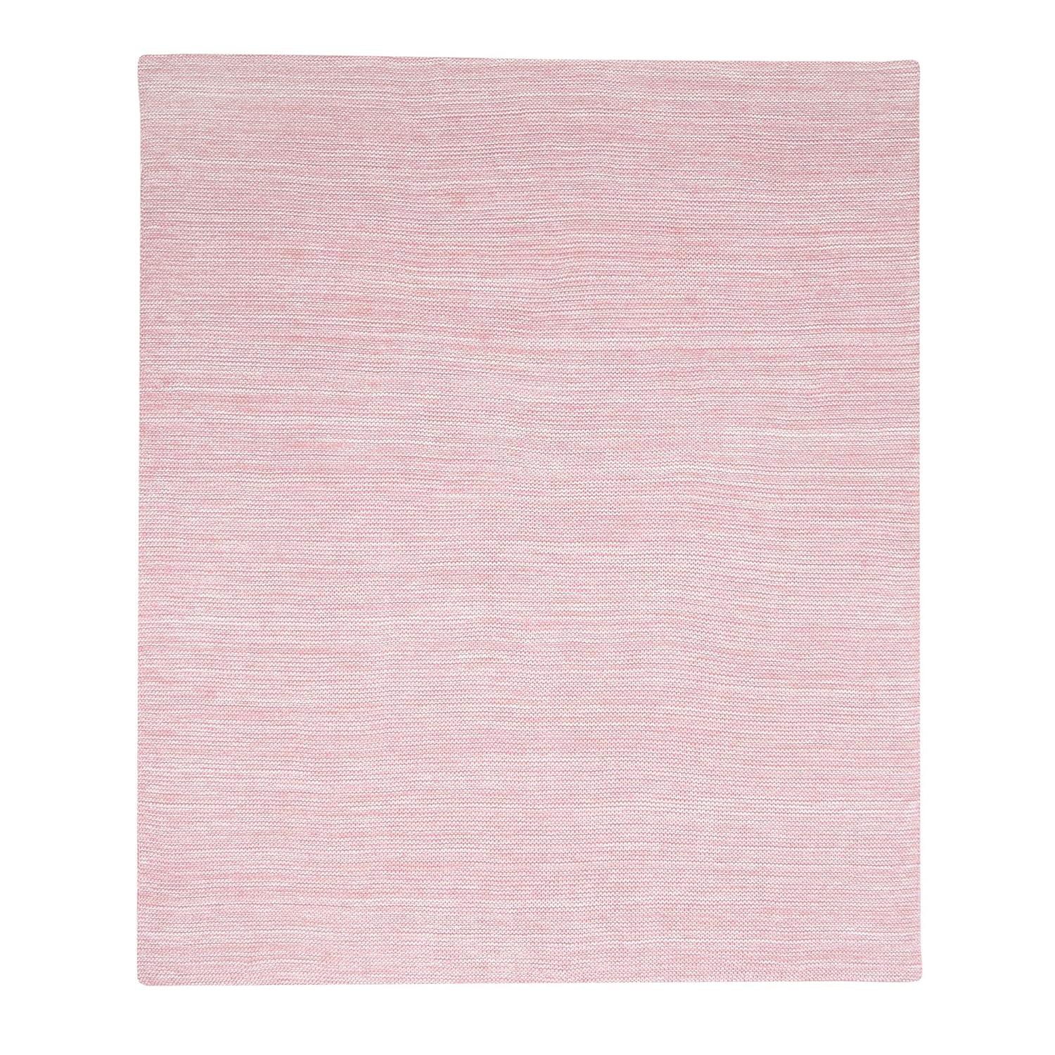 Soft Marl Knit Pink and White 100% Cotton Baby Blanket