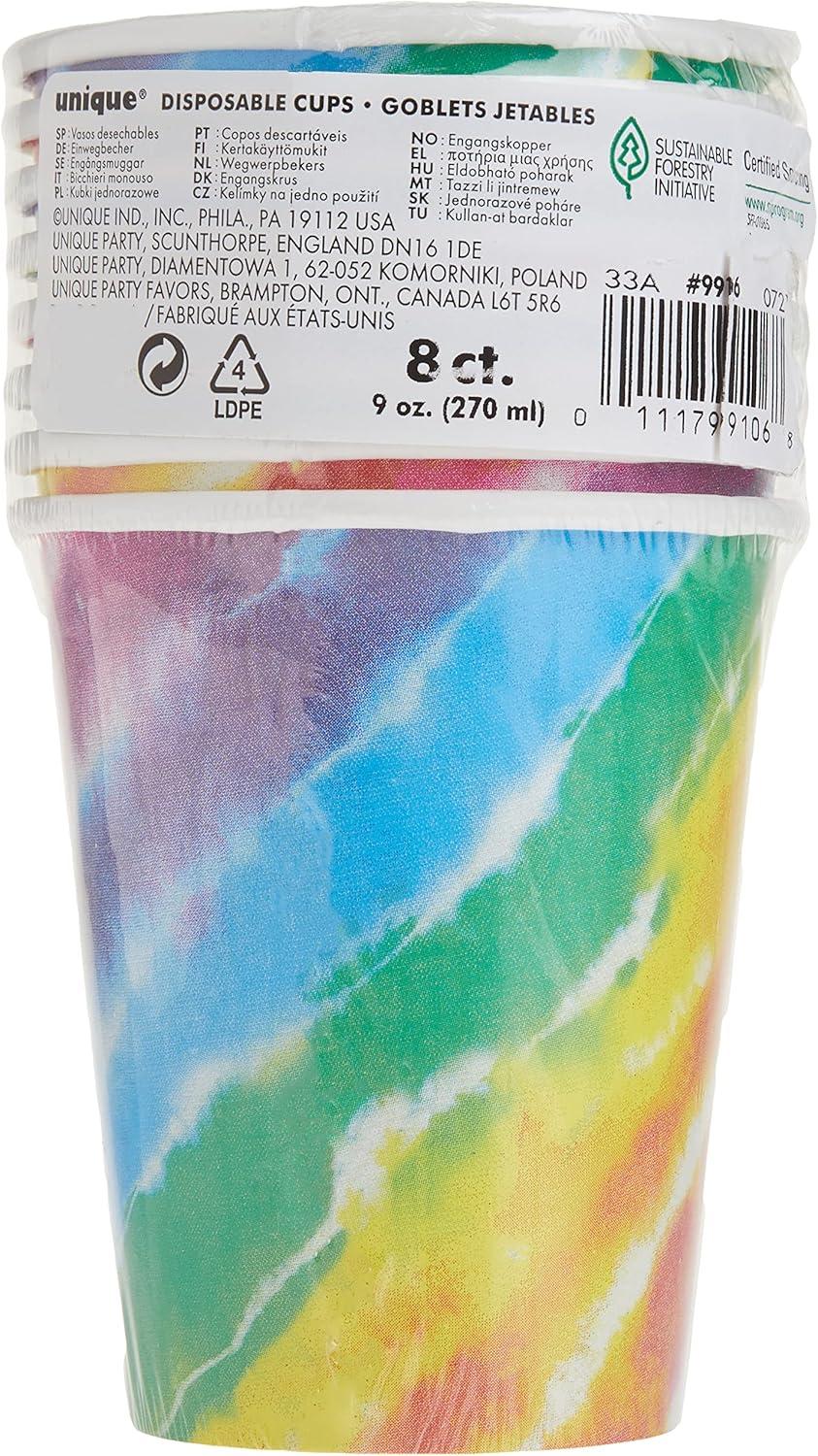 Unique Tie Dye Party Cups, 8ct, 9 oz, Multi