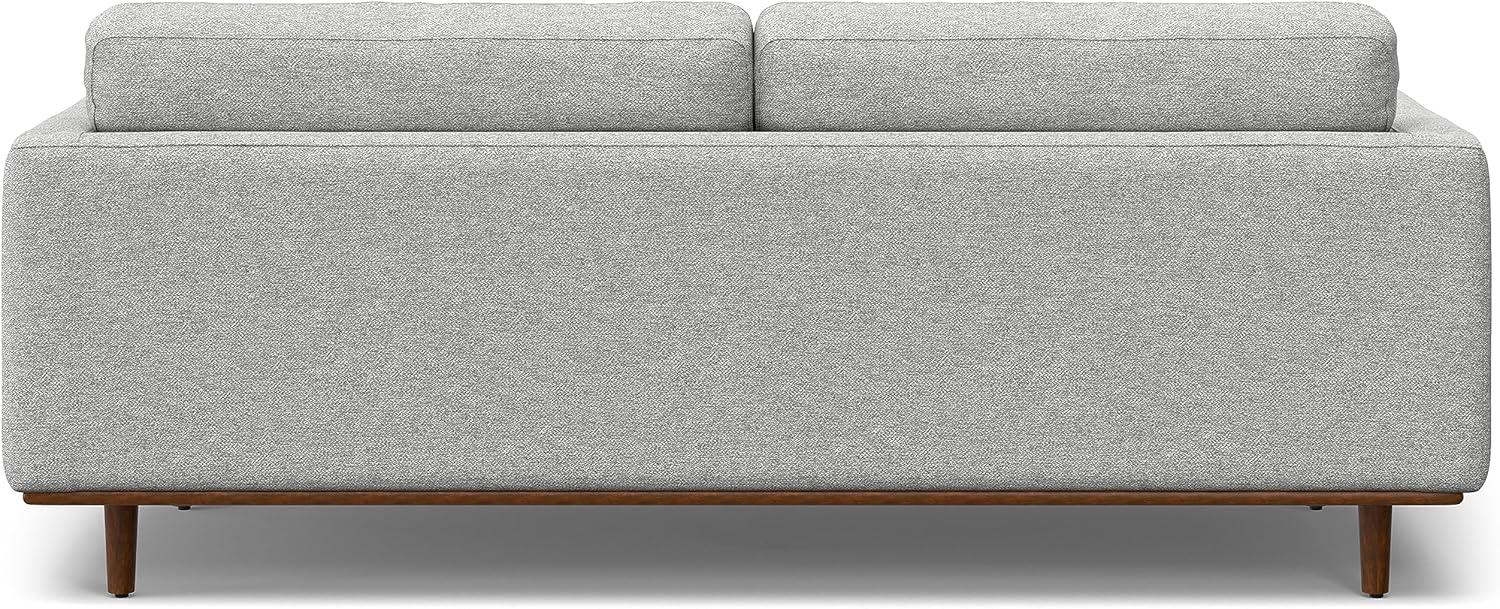 Simpli Home Morrison Mid-Century Modern 89 inch Wide Sofa in Mist Grey Woven-Blend Fabric