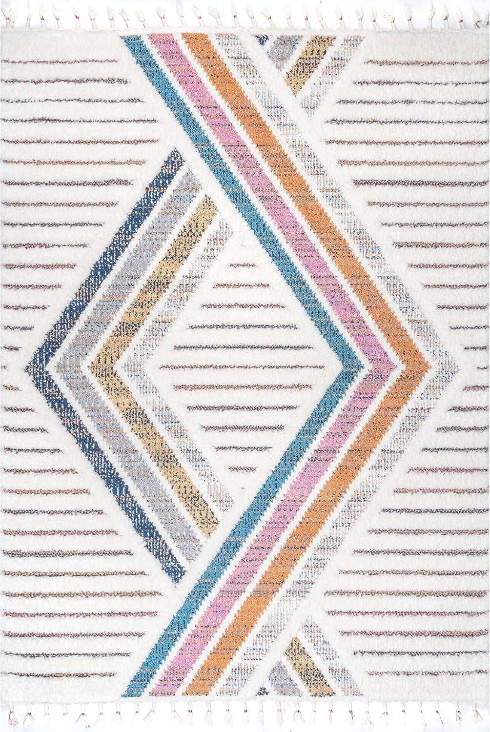 Nuloom Angela High-Low Modern Diamond Tassel Indoor Area Rug