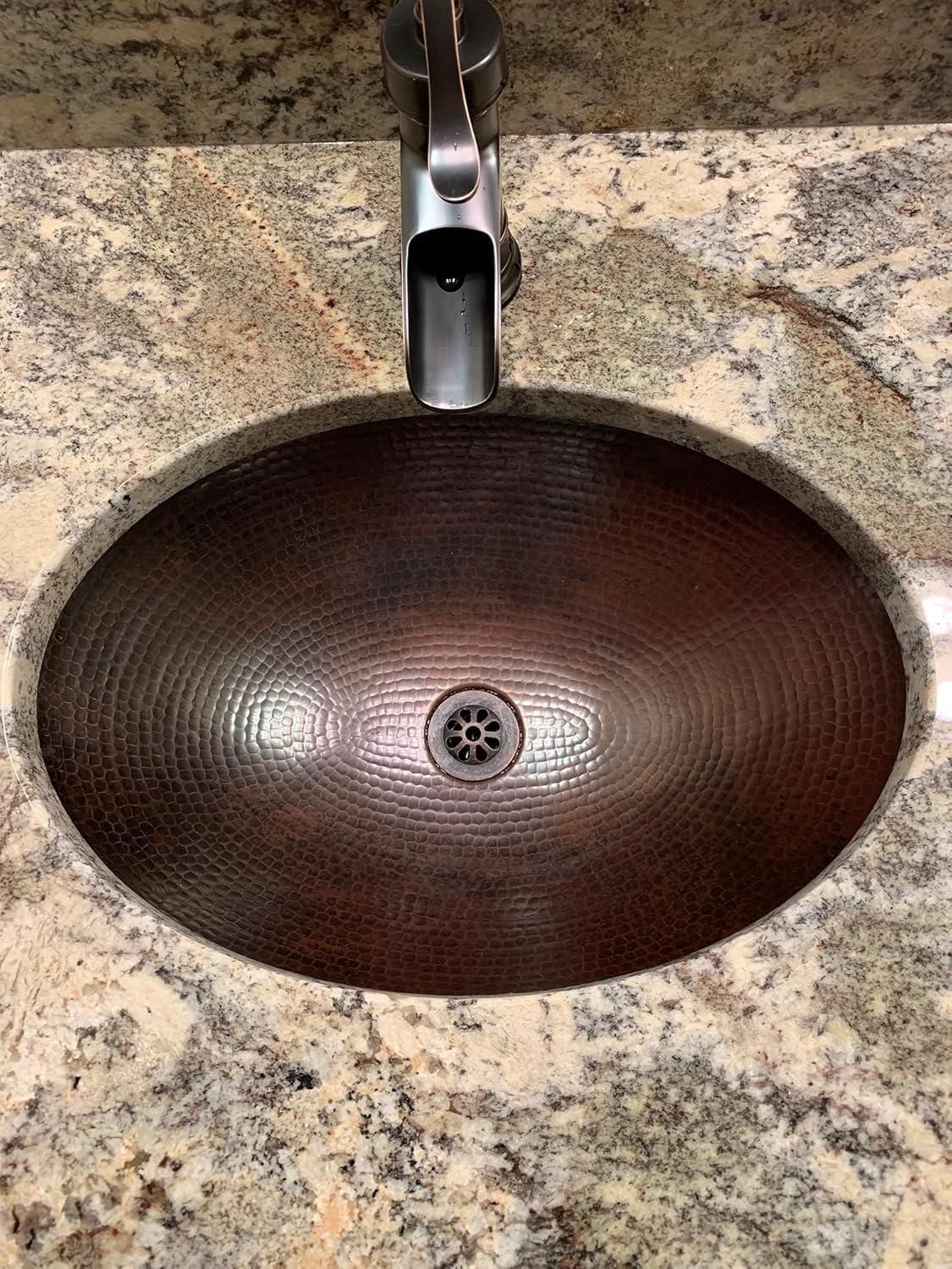 Master Bath 19"Copper OvalBathroom Sink Dual Mount