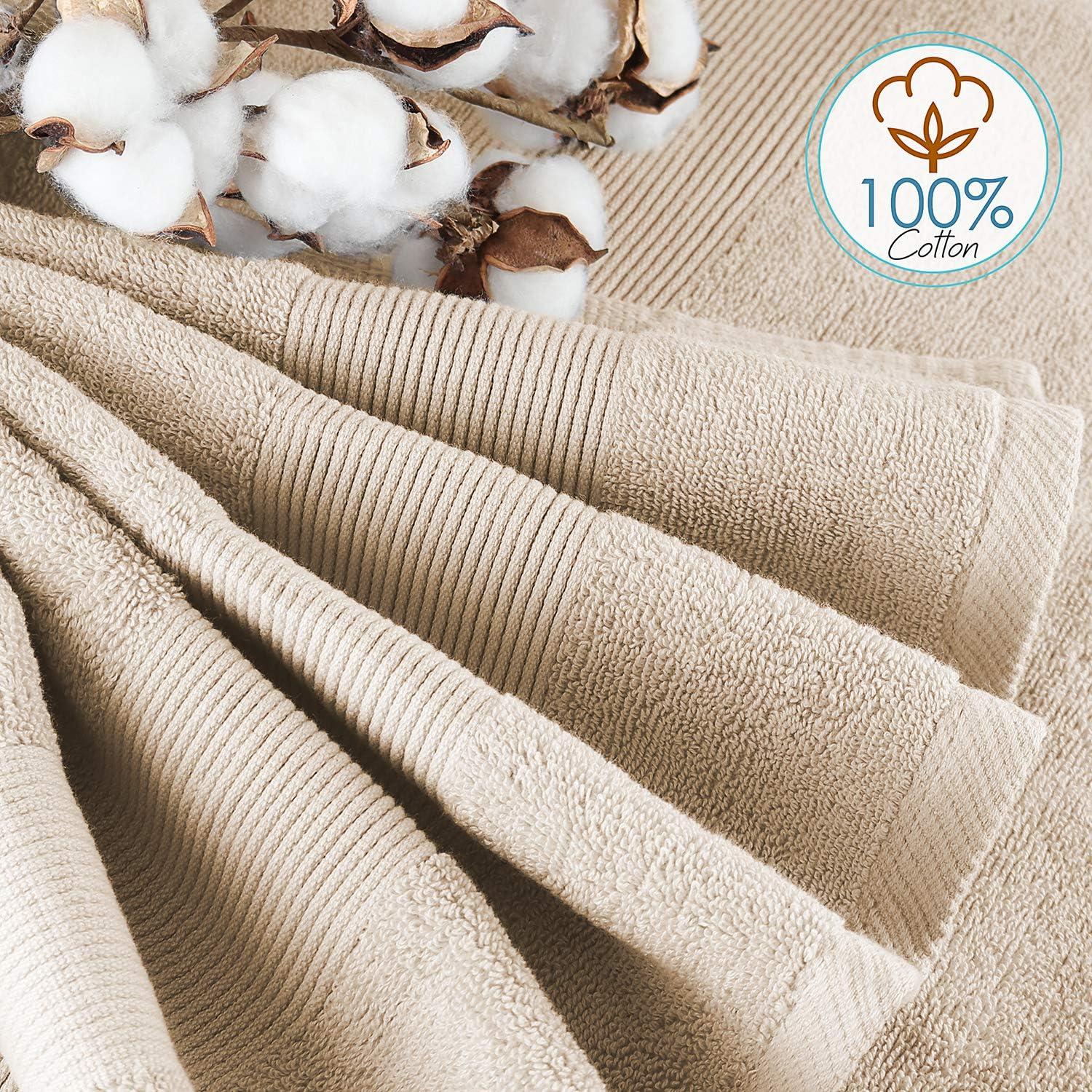 Hearth & Harbor 100% Cotton Towel Sets for Body and Face