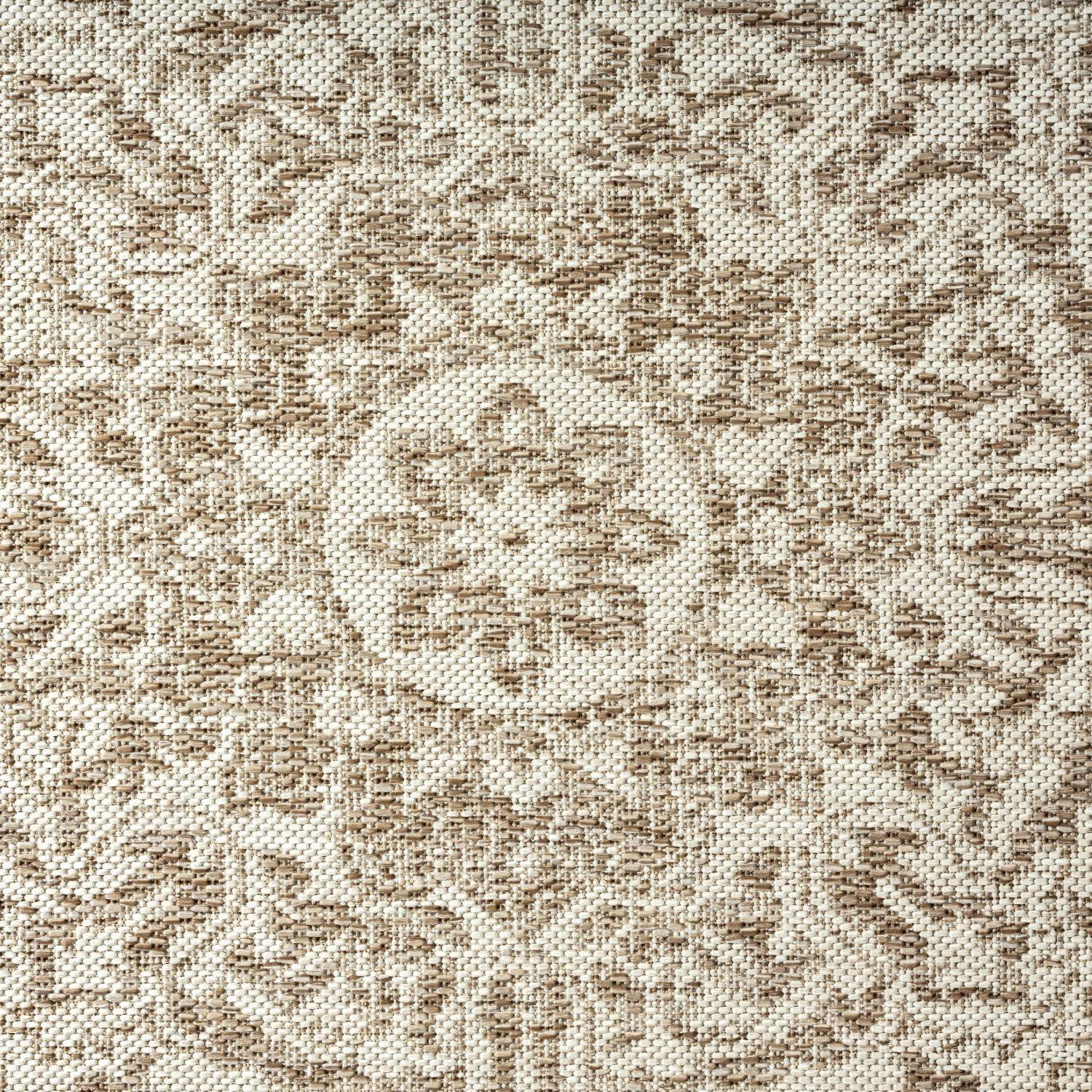 Nicole Miller New York Patio Country Azalea Medallion Indoor/Outdoor Area Rug, Taupe/Ivory