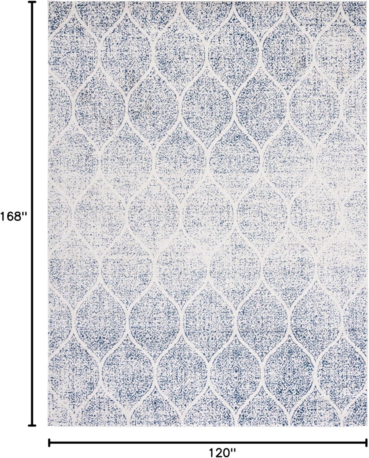SAFAVIEH Madison Leighton Geometric Area Rug, Cream/Royal Blue, 10' x 14'