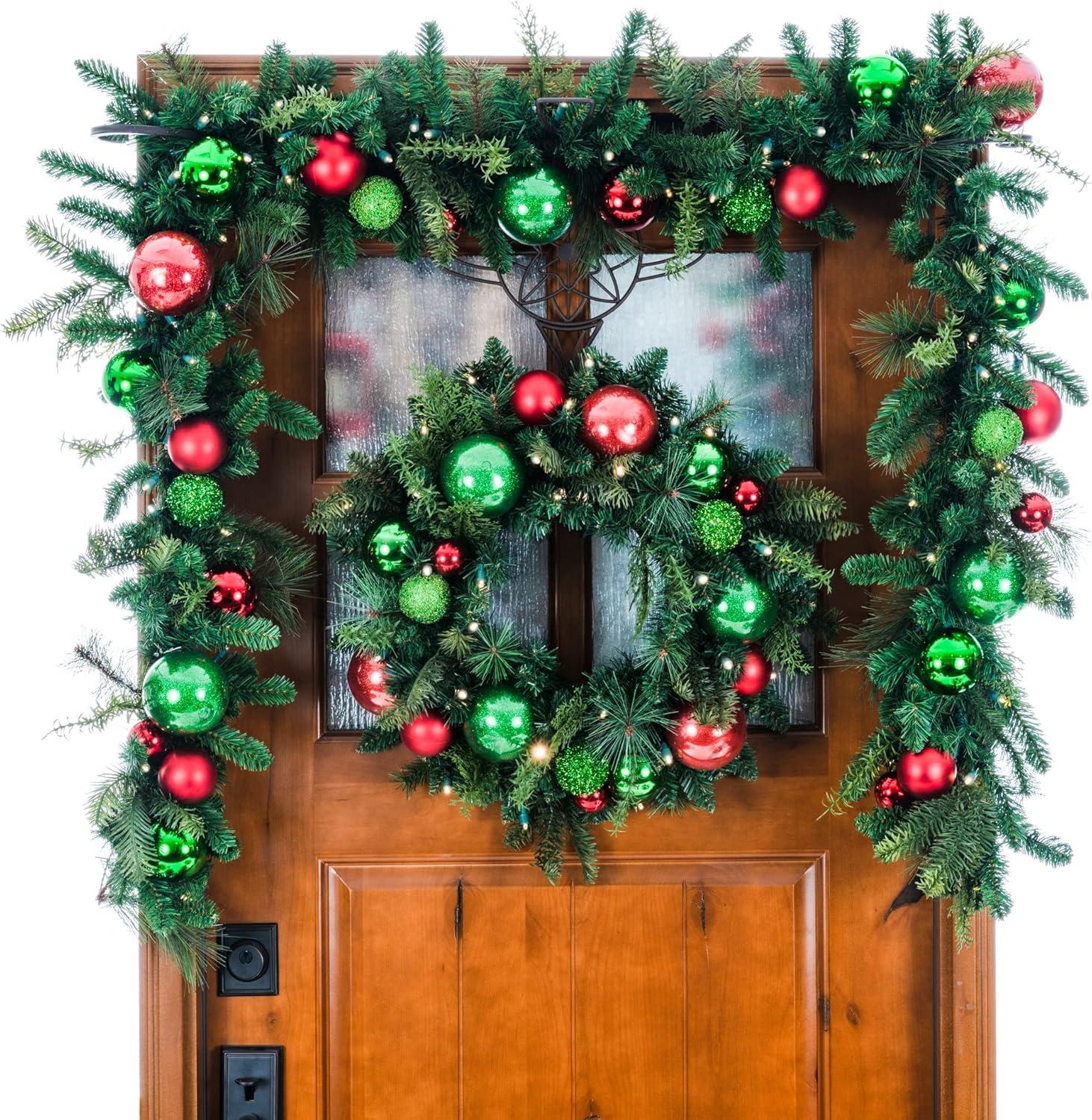 Village Lighting 24 in. Pre-Lit LED Wreath - Christmas Cheer