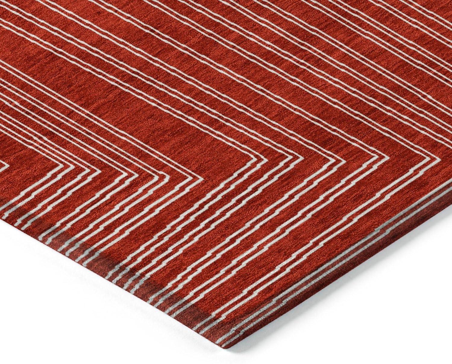 Machine Washable Indoor/Outdoor Chayden ACN1045 Red Rug