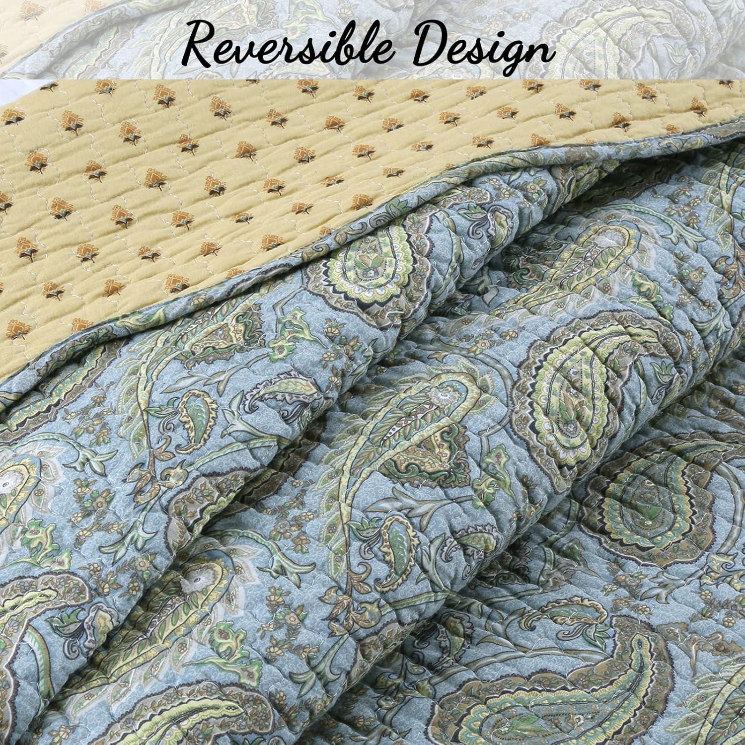 Cozy Line Home Fashion Cotton Paisley Quilt Set