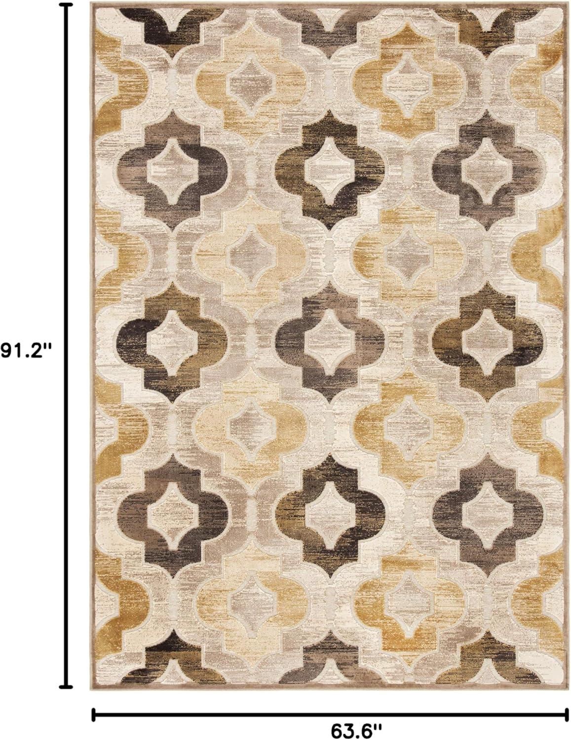 SAFAVIEH Paradise Lakisha Geometric Tessellation Area Rug, Taupe/Multi, 5'3" x 7'6"