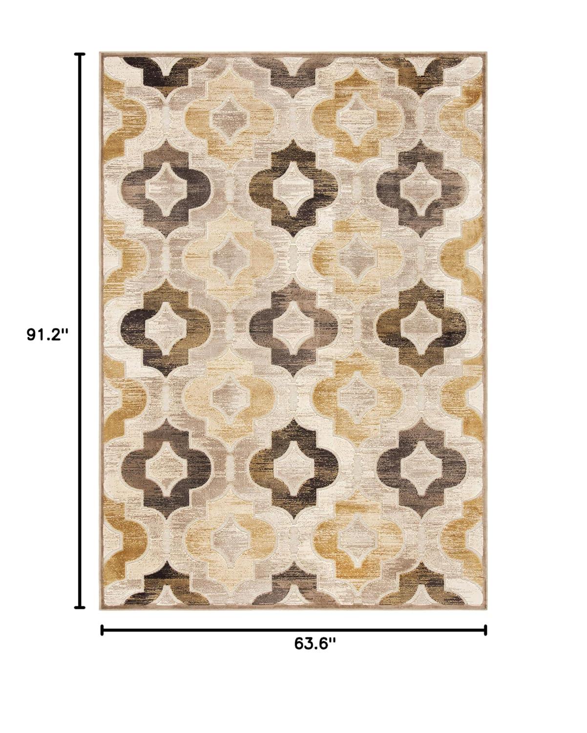 SAFAVIEH Paradise Lakisha Geometric Tessellation Area Rug, Taupe/Multi, 5'3" x 7'6"