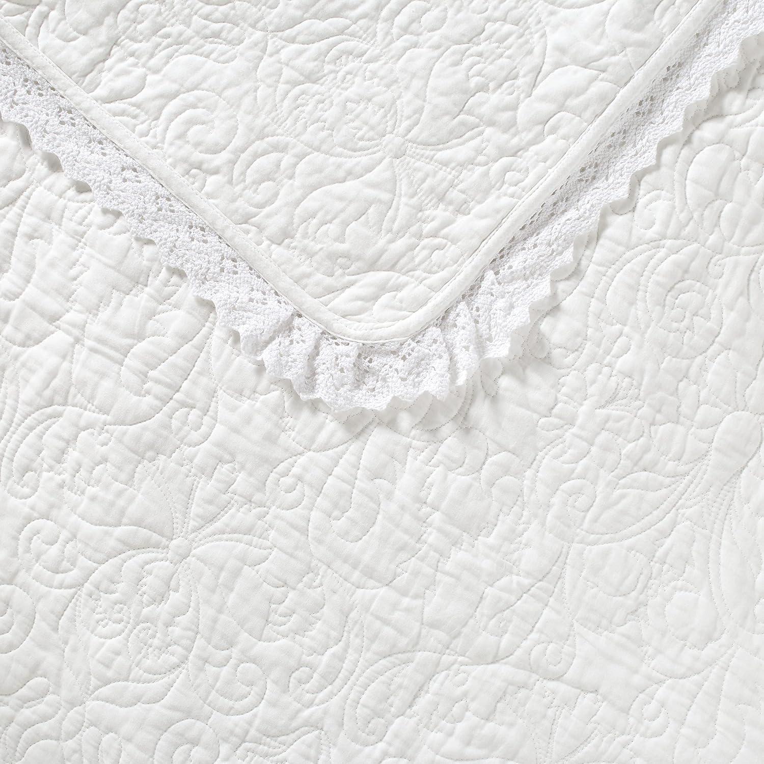Laura Ashley Laura Ashley Heirloom Crochet Cotton Reversible Quilt Set