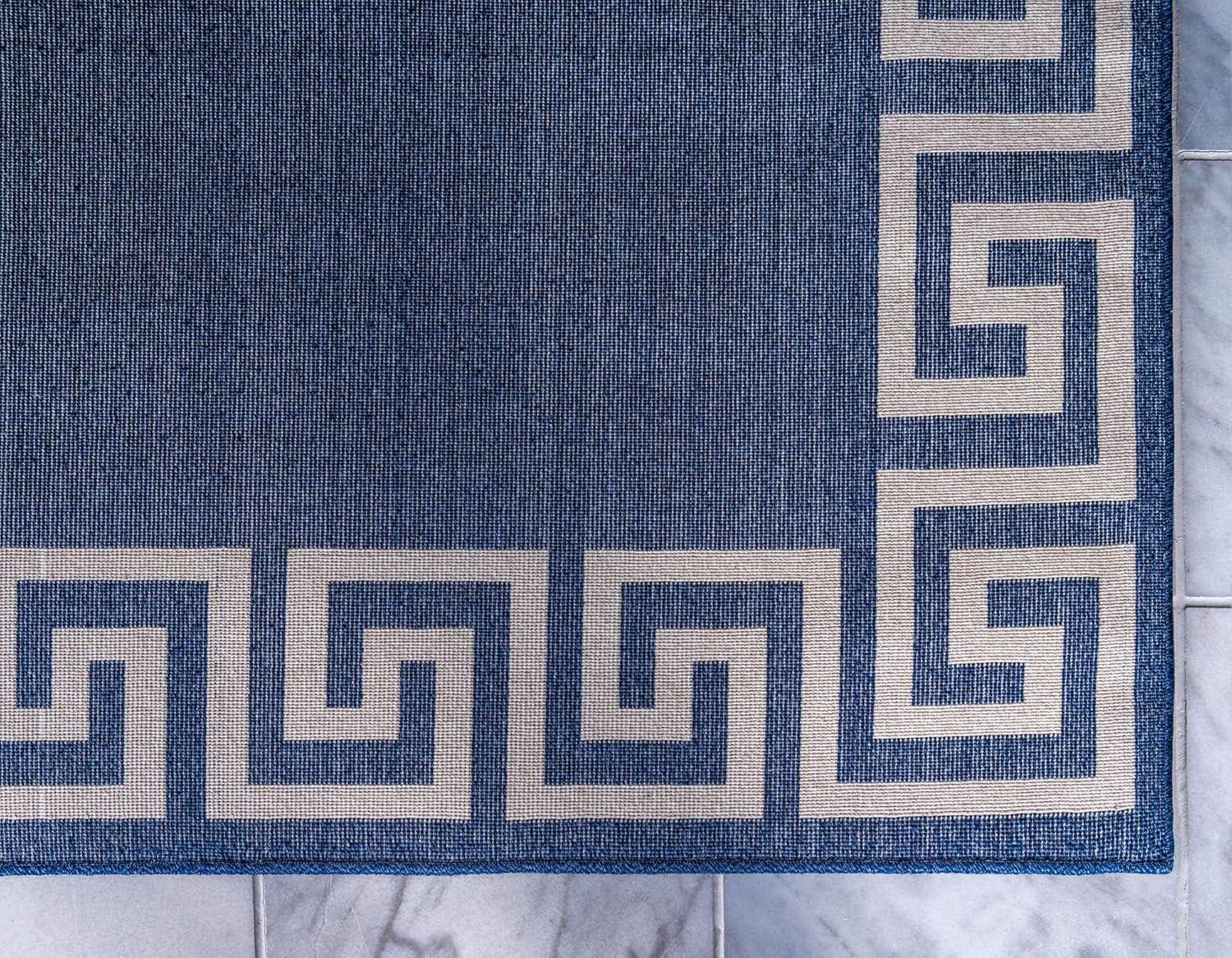 Unique Loom Geometric Modern Area Rugs, Blue