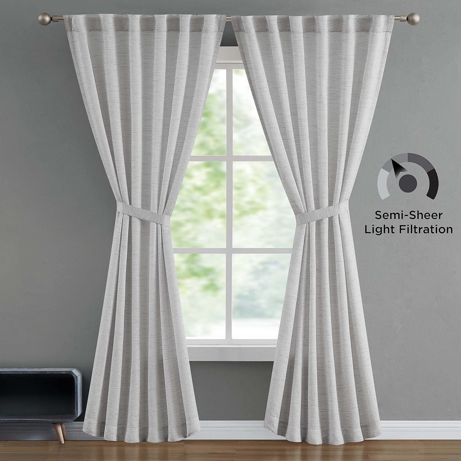 French Connection Val Synthetic Solid Room Darkening Thermal Back Tab/Rod Pocket Curtain Panels