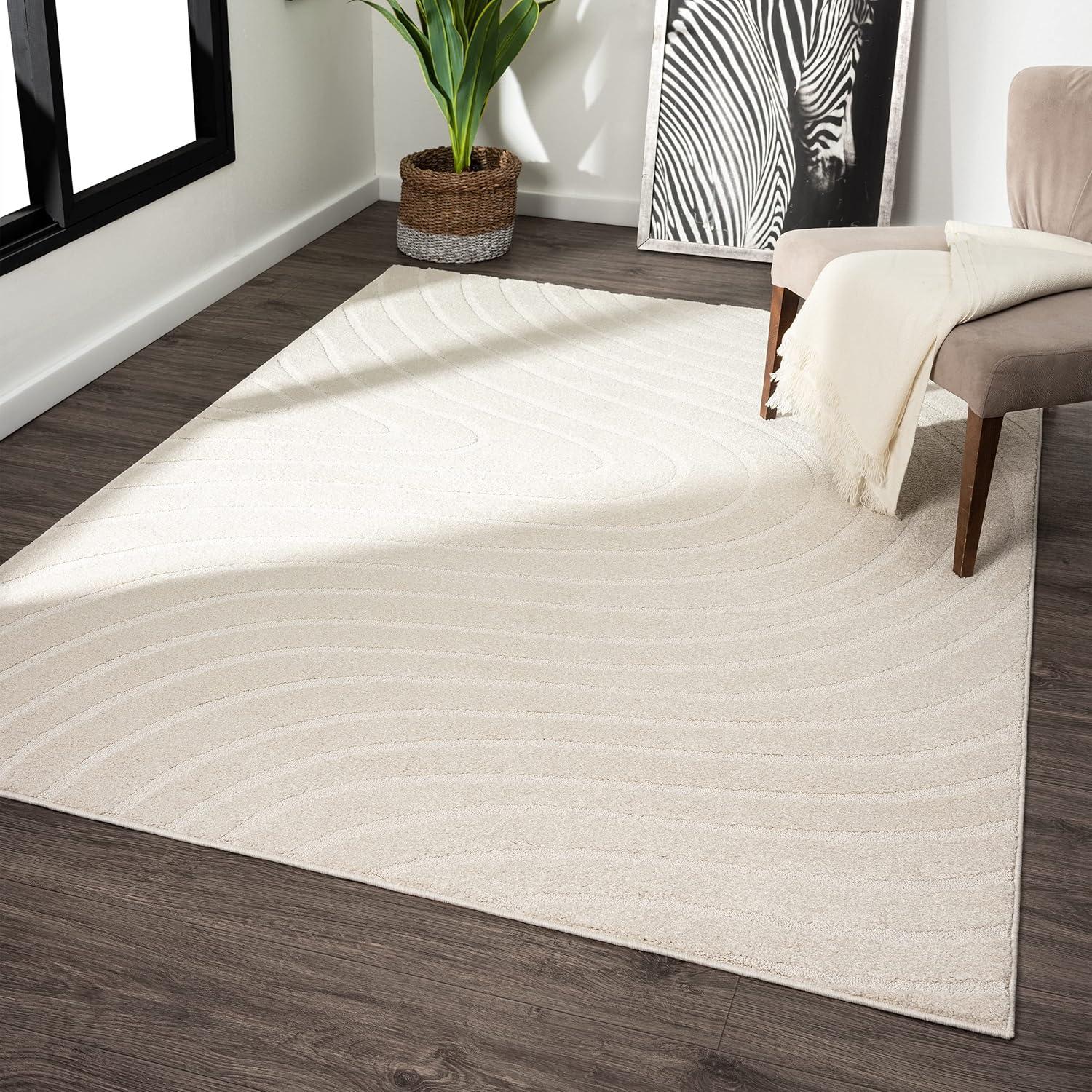 Luxe Weavers Modern Geometric Wave Area Rug