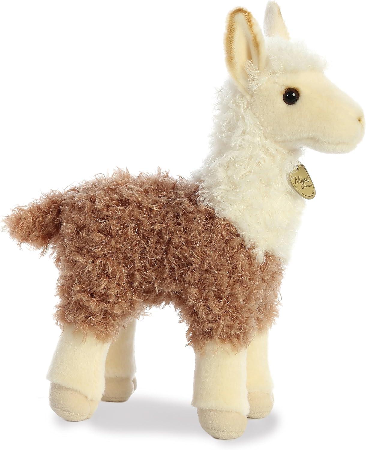 Aurora - Medium Brown Miyoni - 12" Llama 2 Tone - Realistic Stuffed Animal