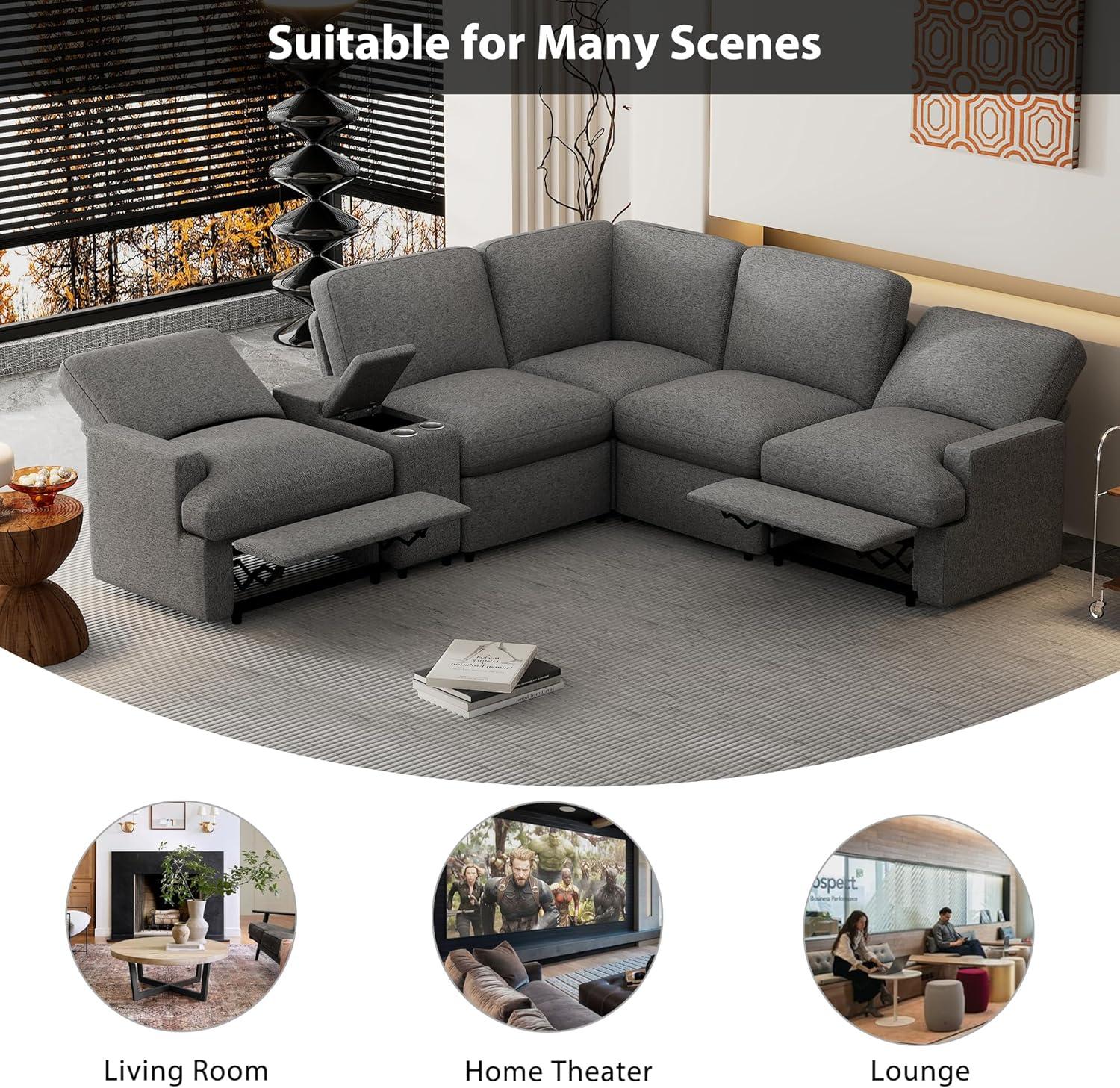 LUMISOL Large Corduroy Fabric Sofa Couch with Ottoman for Living Room, L Shaped Sectional Sofa Couch, 98" L Modular Corner Sectional Sofa for Spacious Space Office, Beige