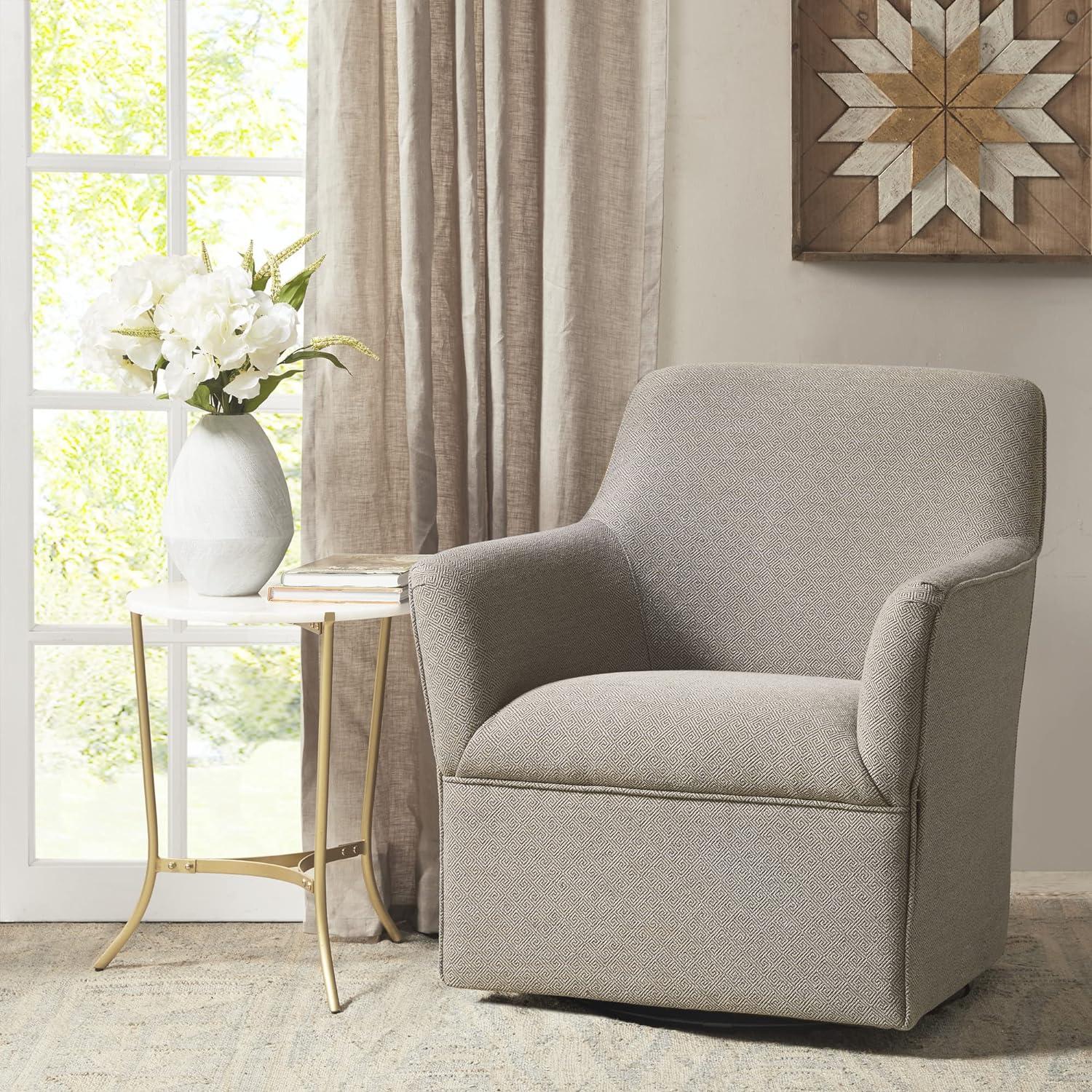 Augustine 29" Grey Taupe Manufactured Wood Swivel Glider Chair