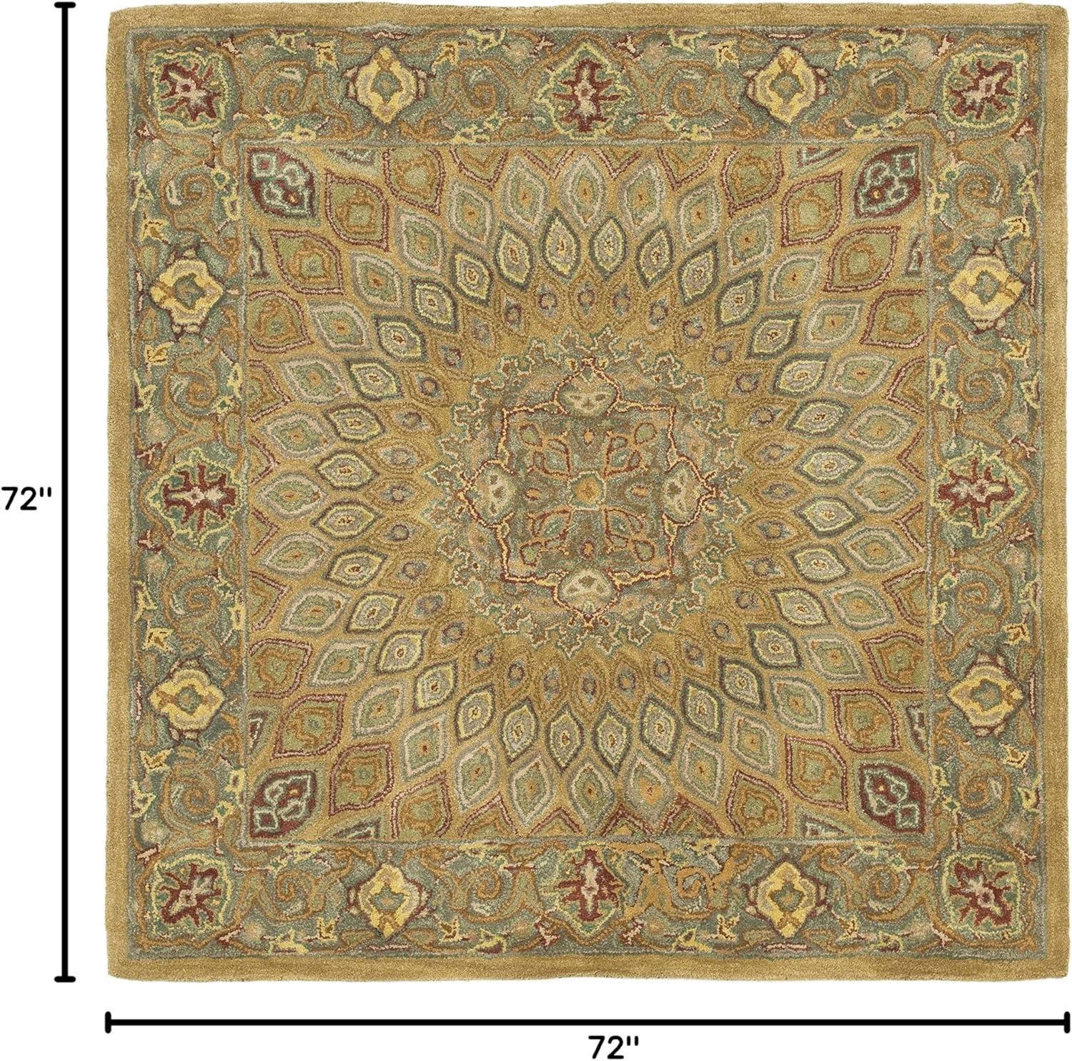 Heritage HG914 Hand Tufted Area Rug - Light Brown/Grey - 6'x6' - Safavieh.