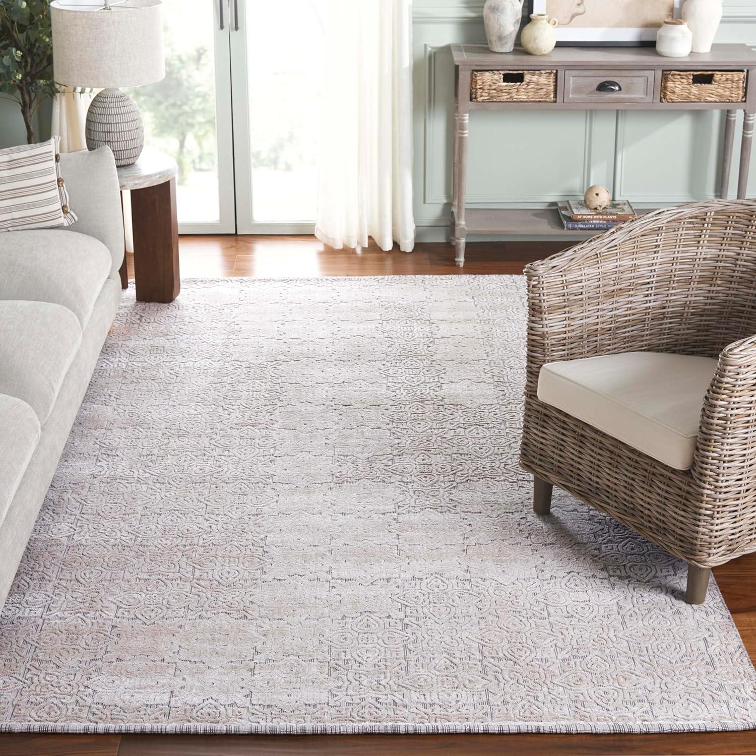Gracie Oaks Loany Hand Loomed Viscose Geometric Rug
