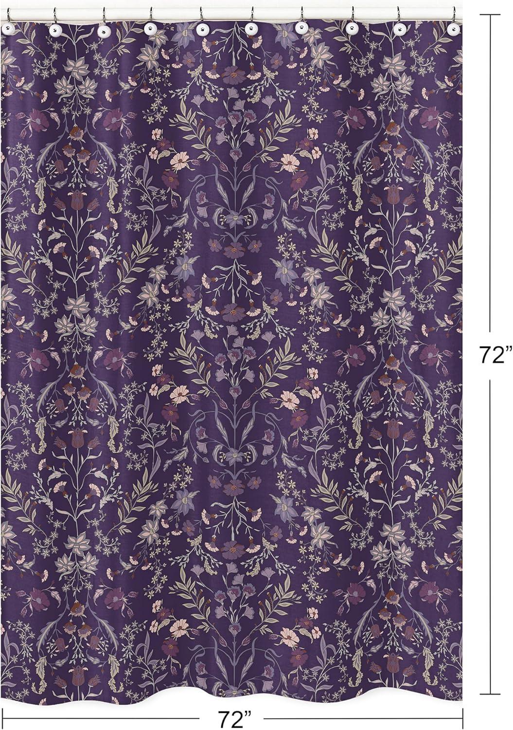 Sweet Jojo Designs Boho Floral Wildflower Plum Purple Single Shower Curtain by Sweet Jojo Designs