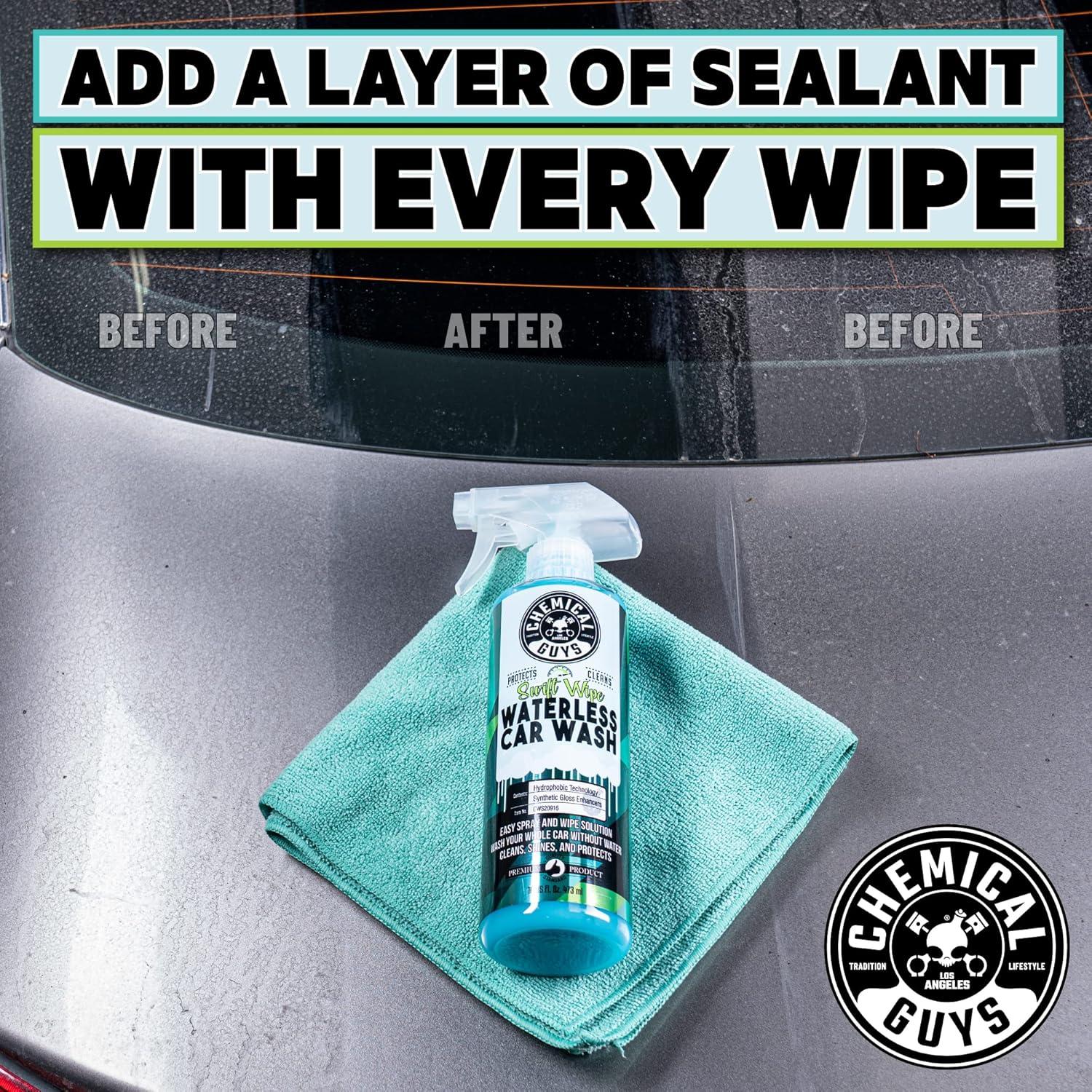 Chemical Guys Swift Wipe Waterless Car Wash: Liquid Car Cleaner, Automotive Cleaning Kit, Unscented Car Wipes