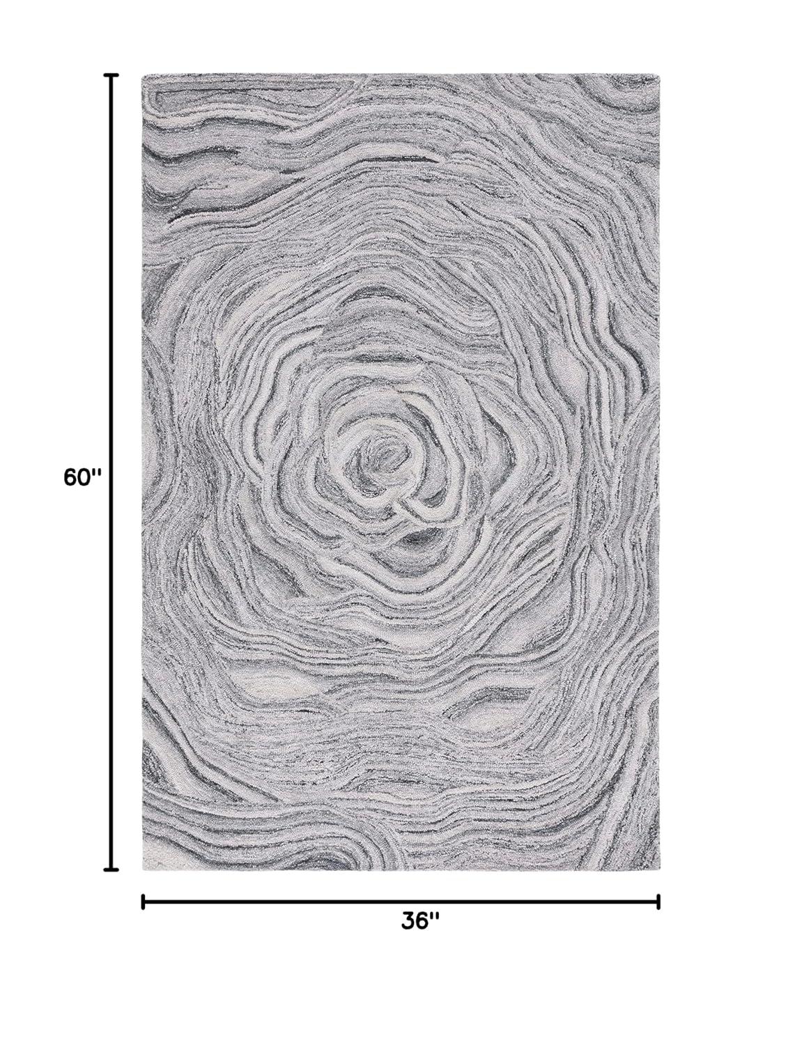 Abstract ABT148 Handmade Indoor Accent Rug - Dark Grey/Black - 3'x5' - Safavieh